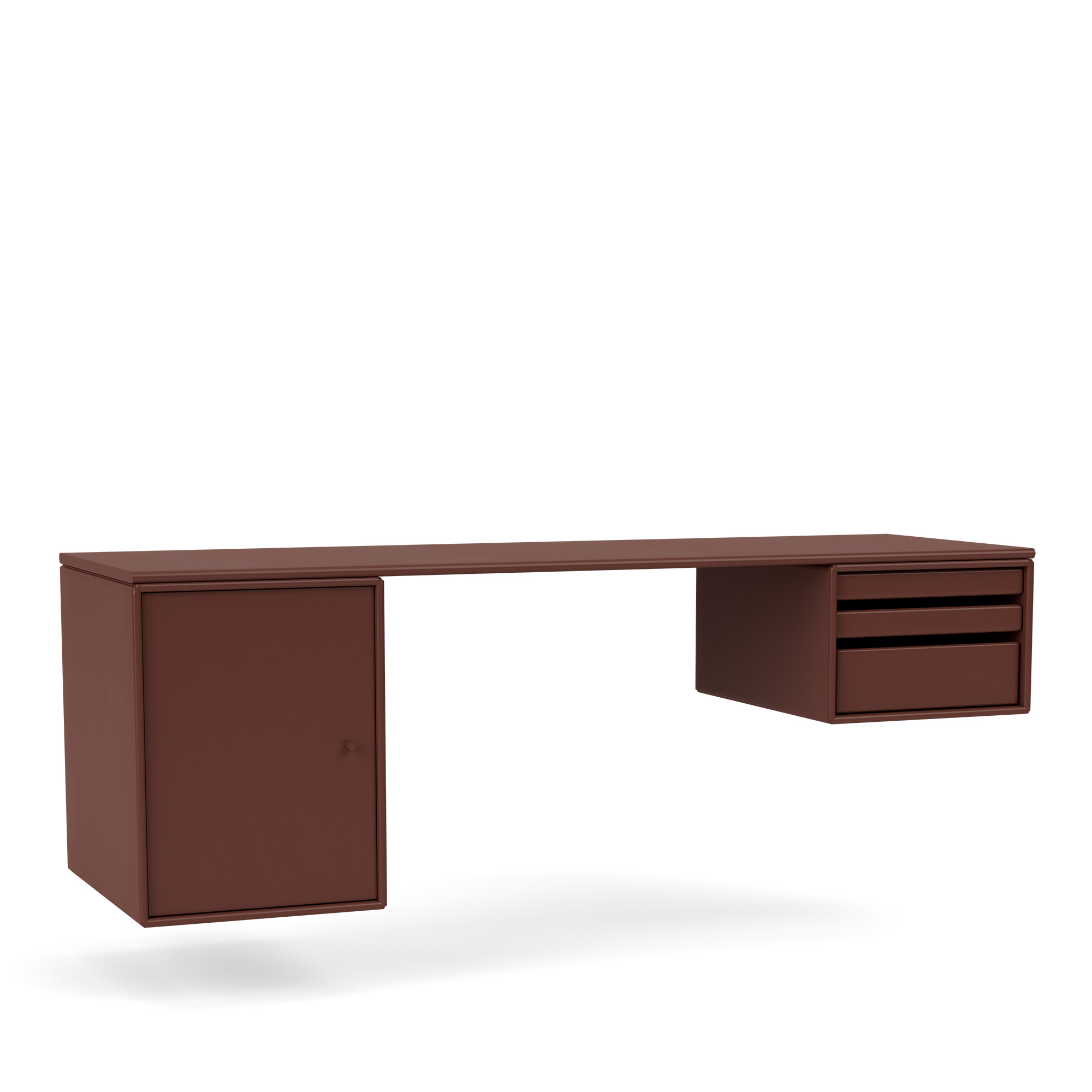 montana - workshop work desk 155-masala 04 suspension rails - skrivbord - peter j. lassen - brun - trä