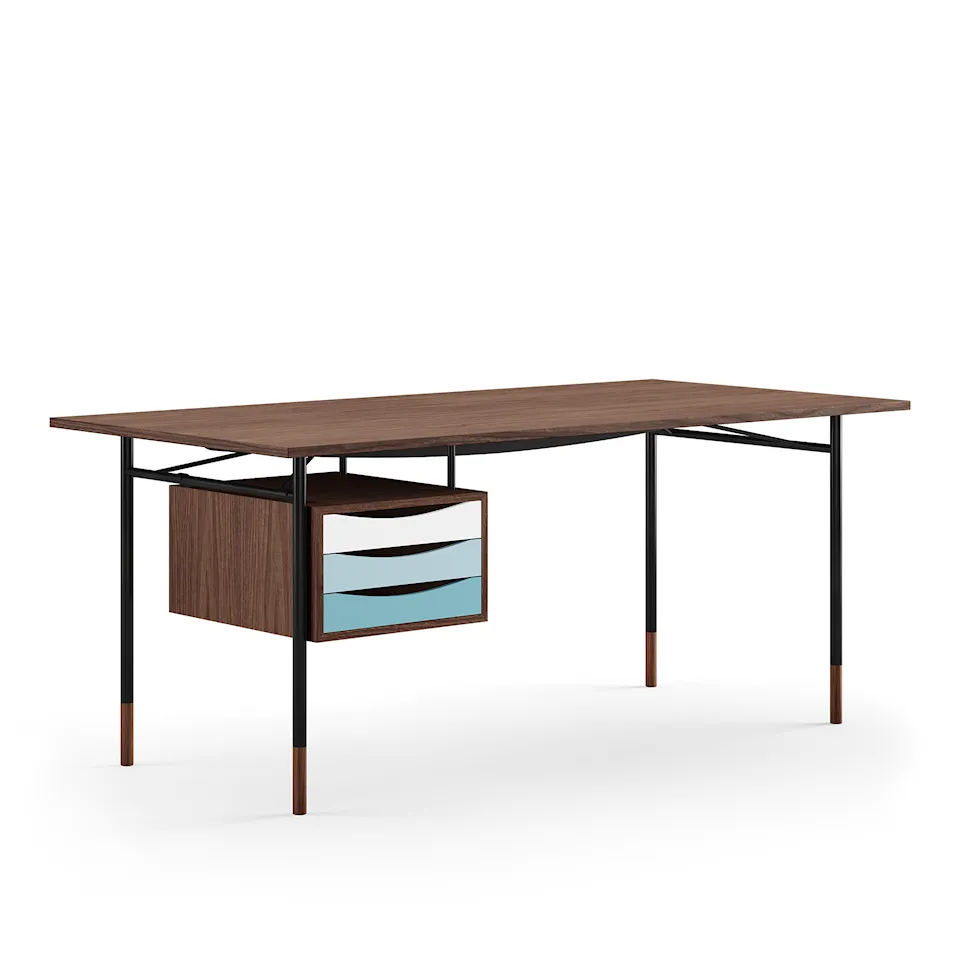 Nyhavn skrivbord 170 cm Cold med lådor Black