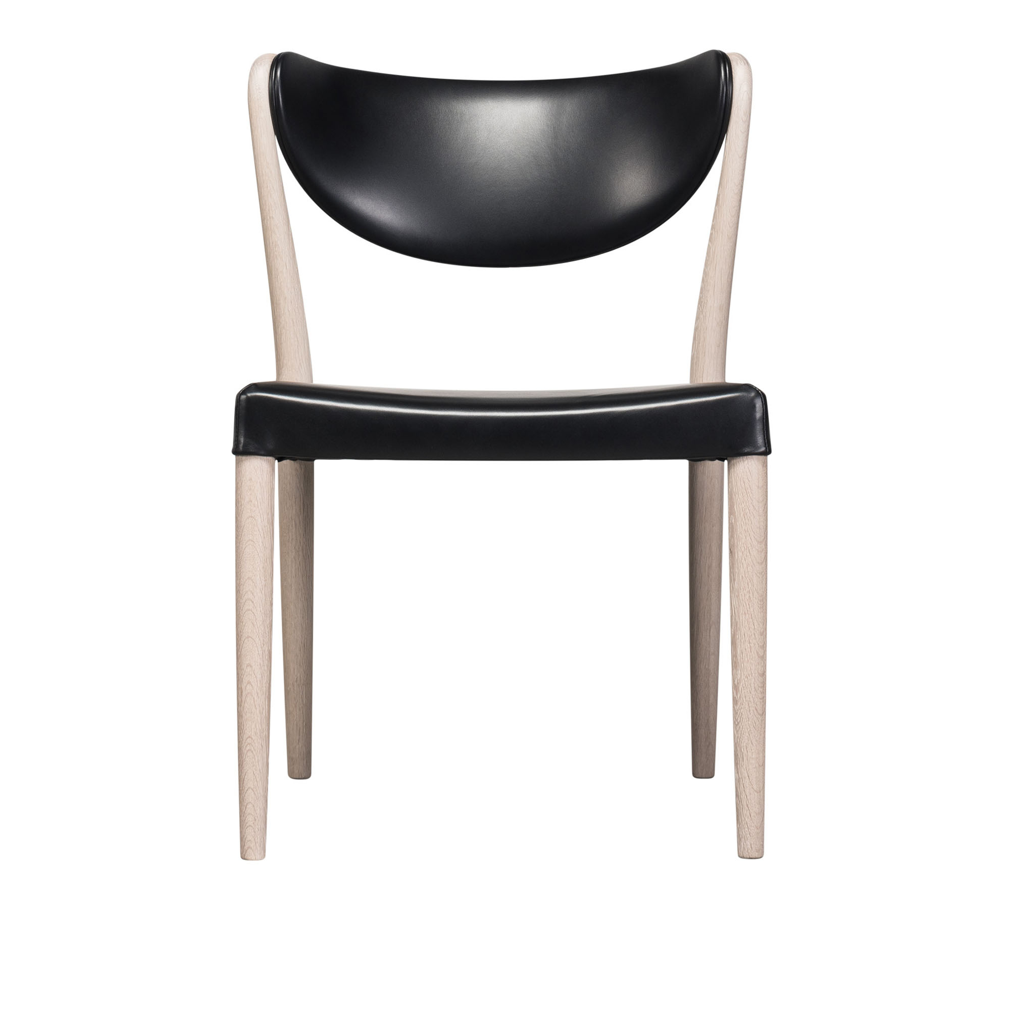 Ritzwell - Marcel 1611 Chair,Natural Urethane Oak Frame Finish, Black Urethane Finish Oak Back Panel, Leather Cat. LE., 8010 - Spisestoler - Shinsaku Miyamoto