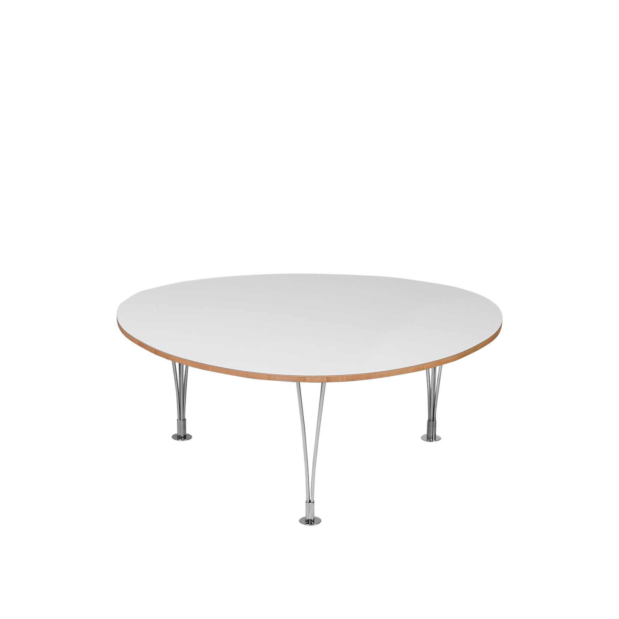 Bruno Mathsson - Mi 370 Trisuperellips - Vit laminat - Höjd: 52 cm - Sofabord - Bruno Mathsson - Hvit - Metall/Tre