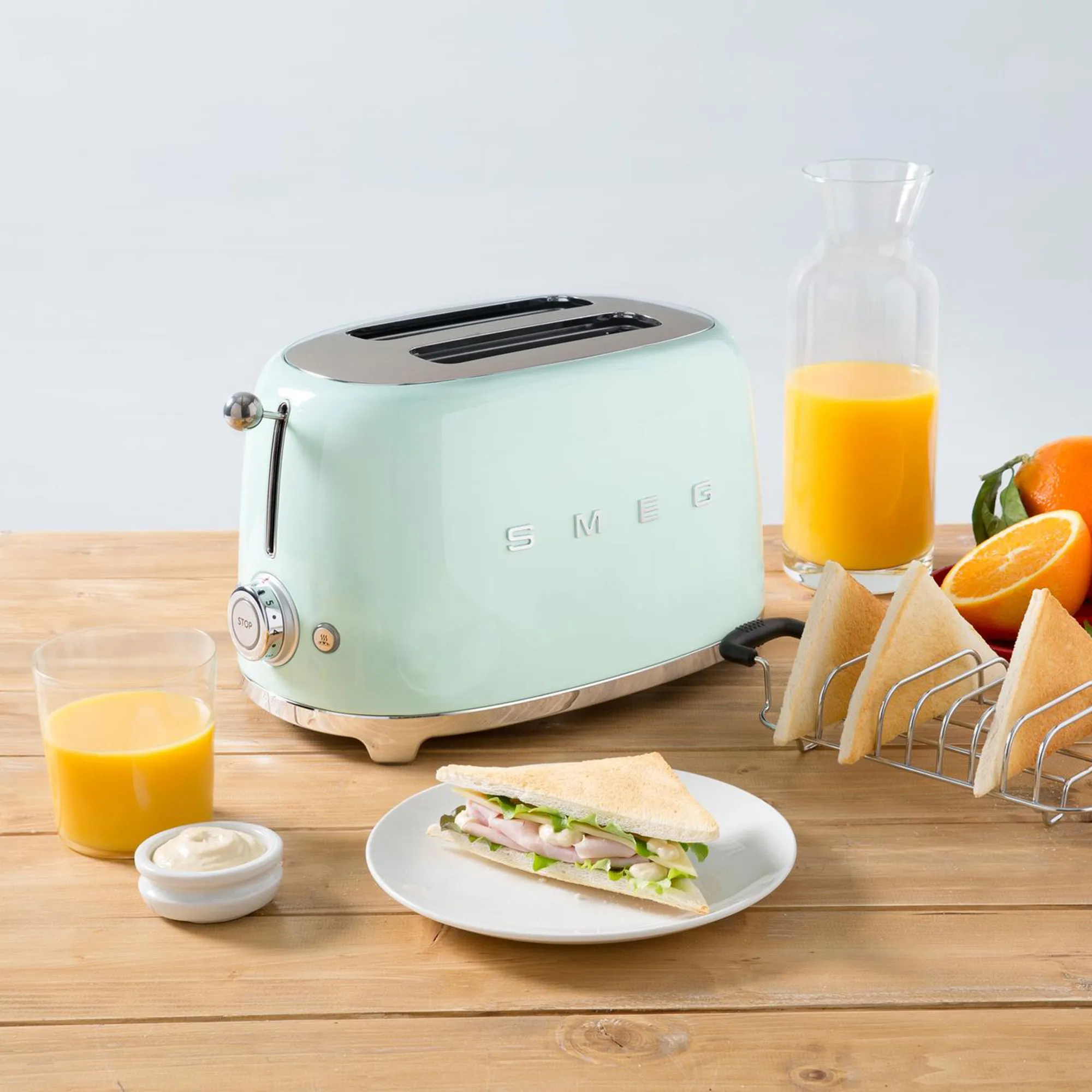 Smeg 2 Slice Toasters Pastel Green