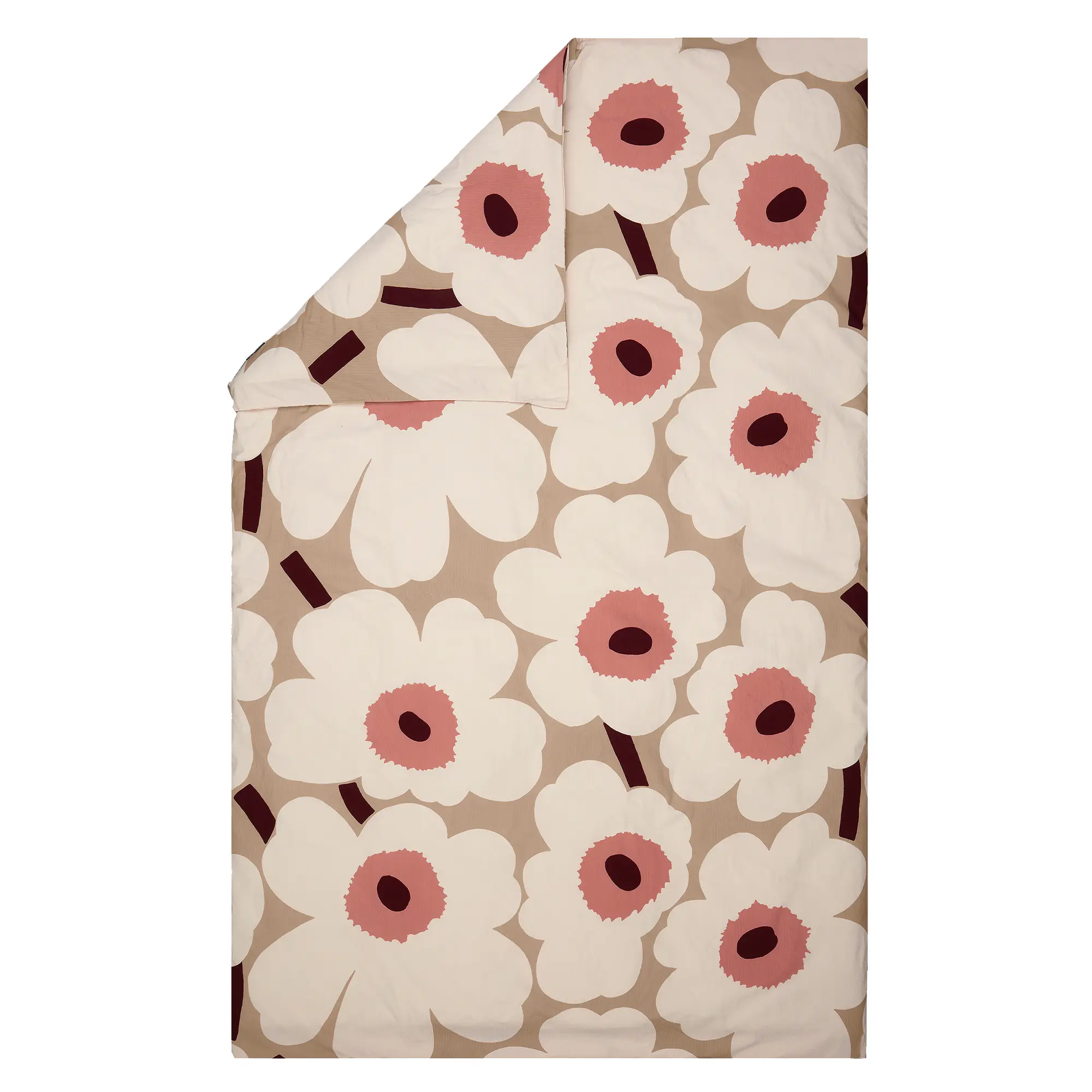 Unikko dynetrekk, beige/off-white/rose