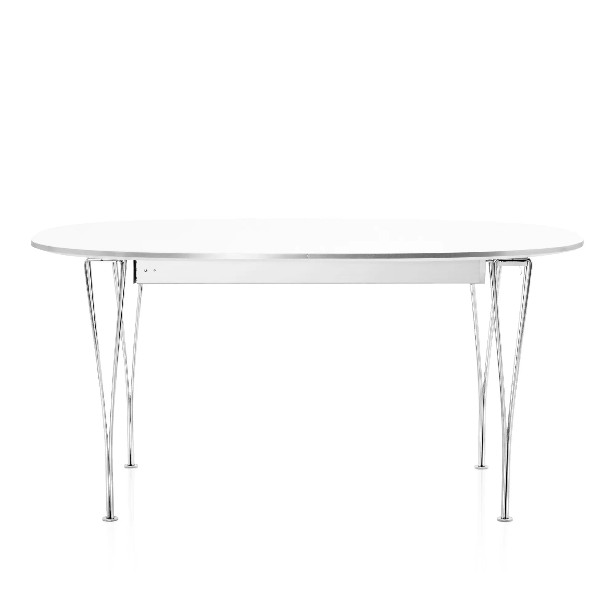 B619 Superellipse uttrekkbart spisebord 180–300 x 120 cm Chrome