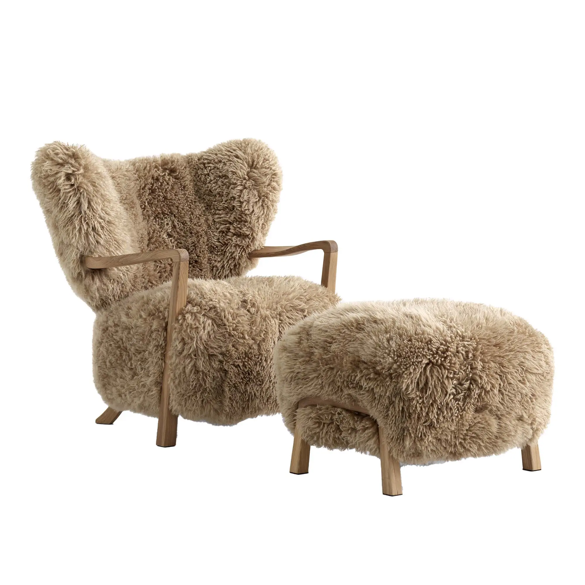 Wulff Lounge Chair ATD2 & Pouf ATD3 - Oak