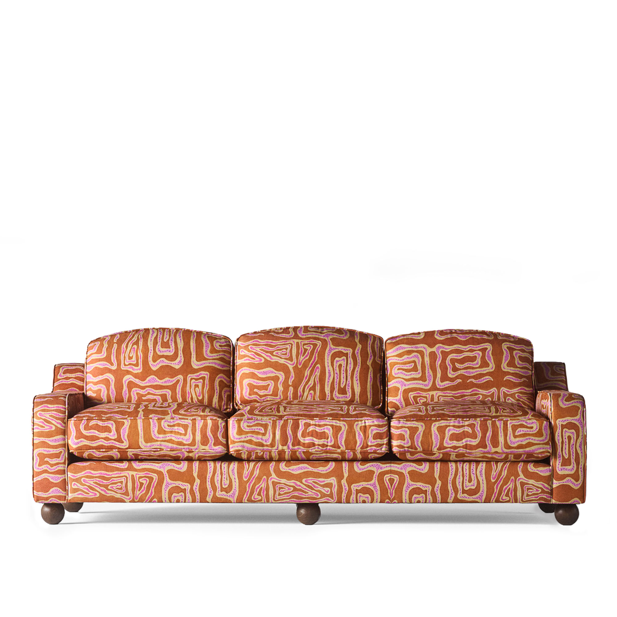Dusty Deco - Lola Sofa Beaten Track Peach 3P - Soffor - Matthew Williamson - Orange - Linne | Möbler - Soffor Och Dagbäddar - Soffor | Möbelexperten