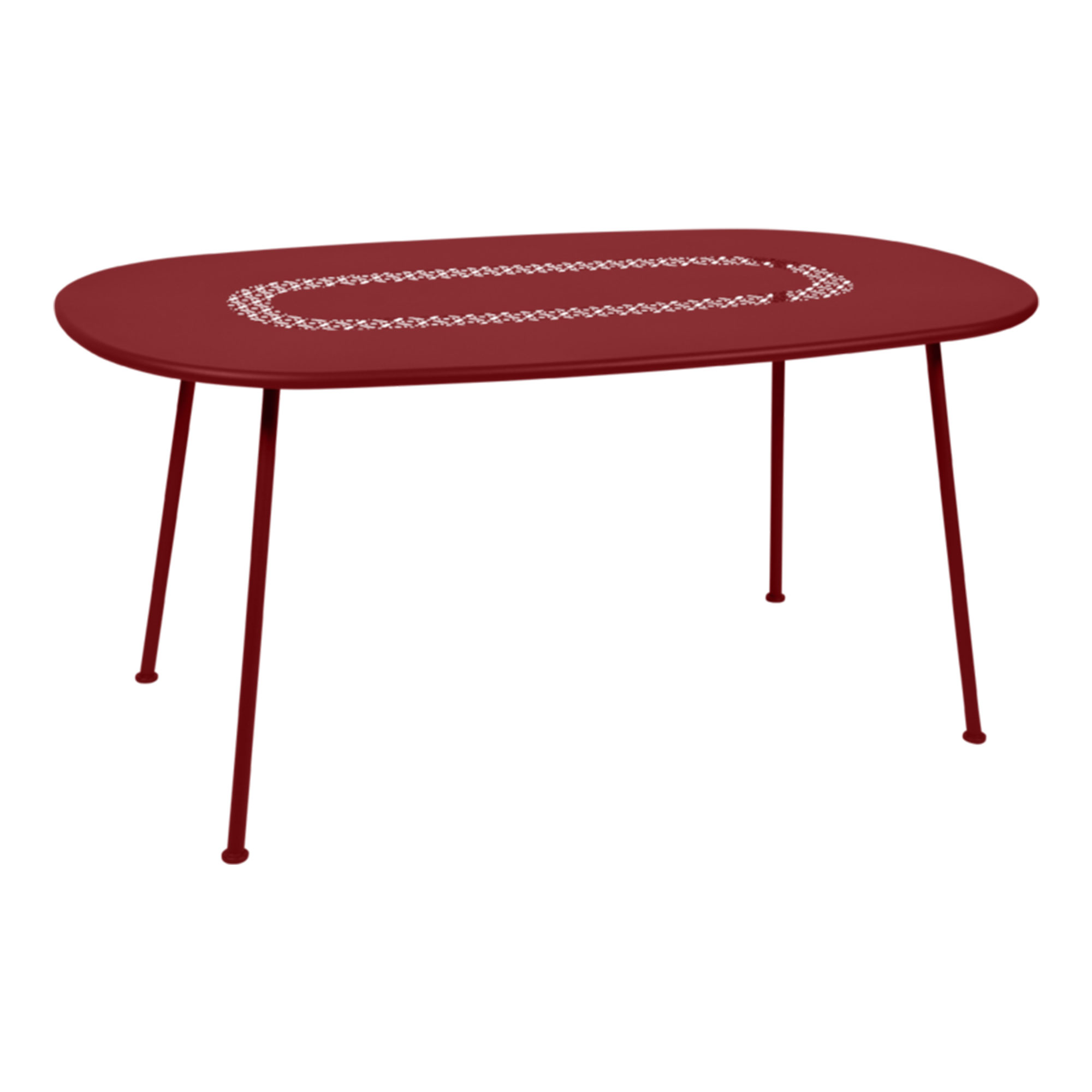 Fermob - Lorette Oval Table 160x90 cm Chili 43 - Matbord utomhus - Frédéric Sofia - Röd - Metall