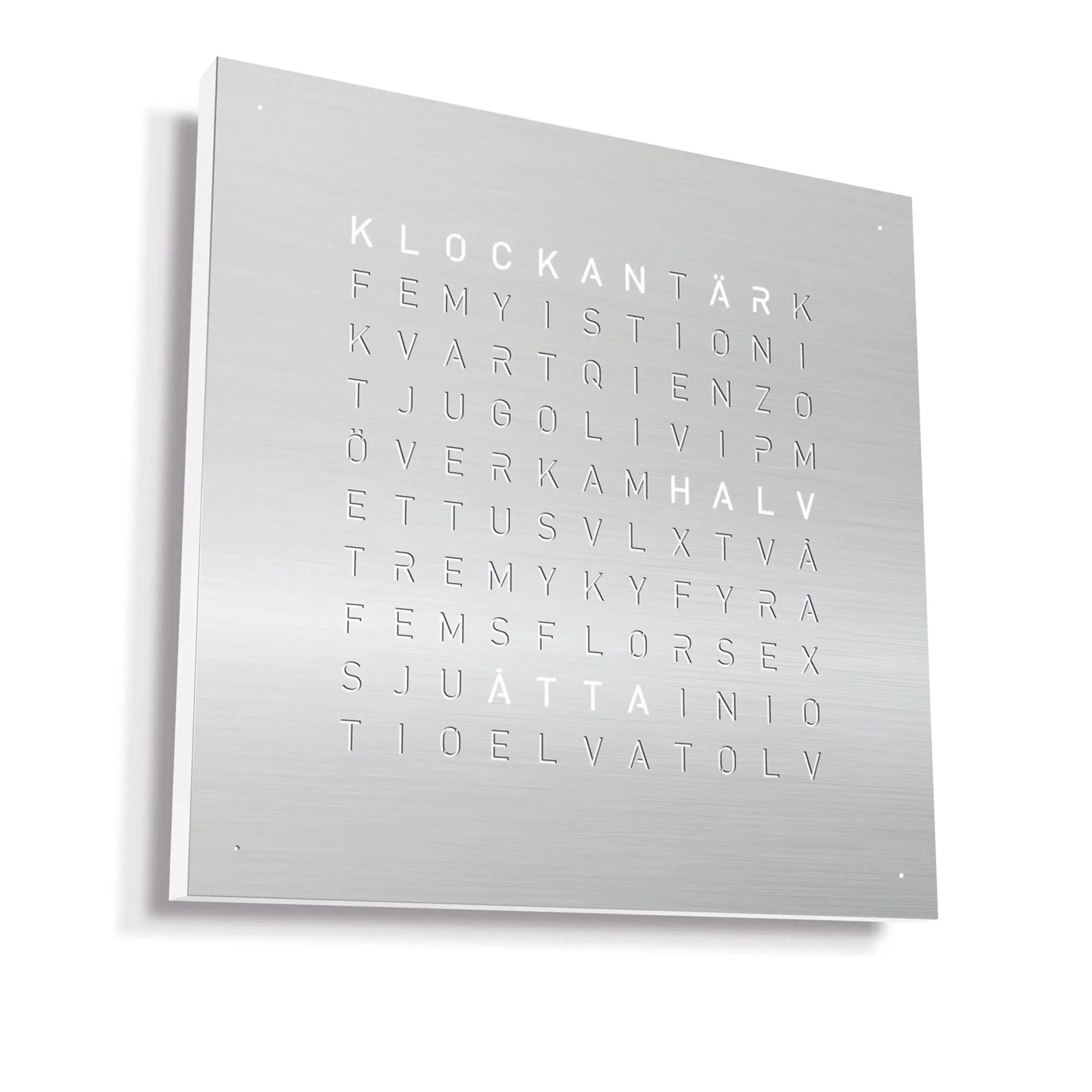 Qlocktwo Earth 90 Stainless Steel - Brushed