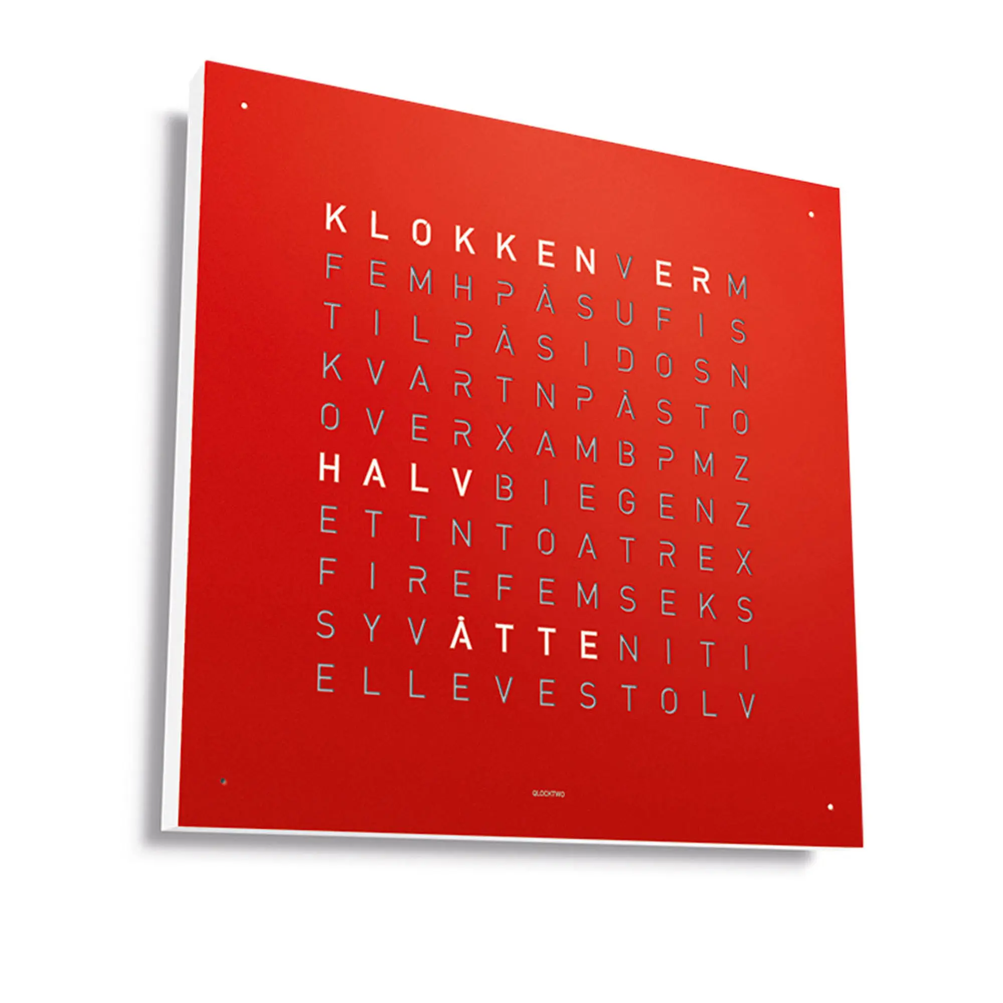 Qlocktwo Earth 90 Stainless Steel - Red Pepper
