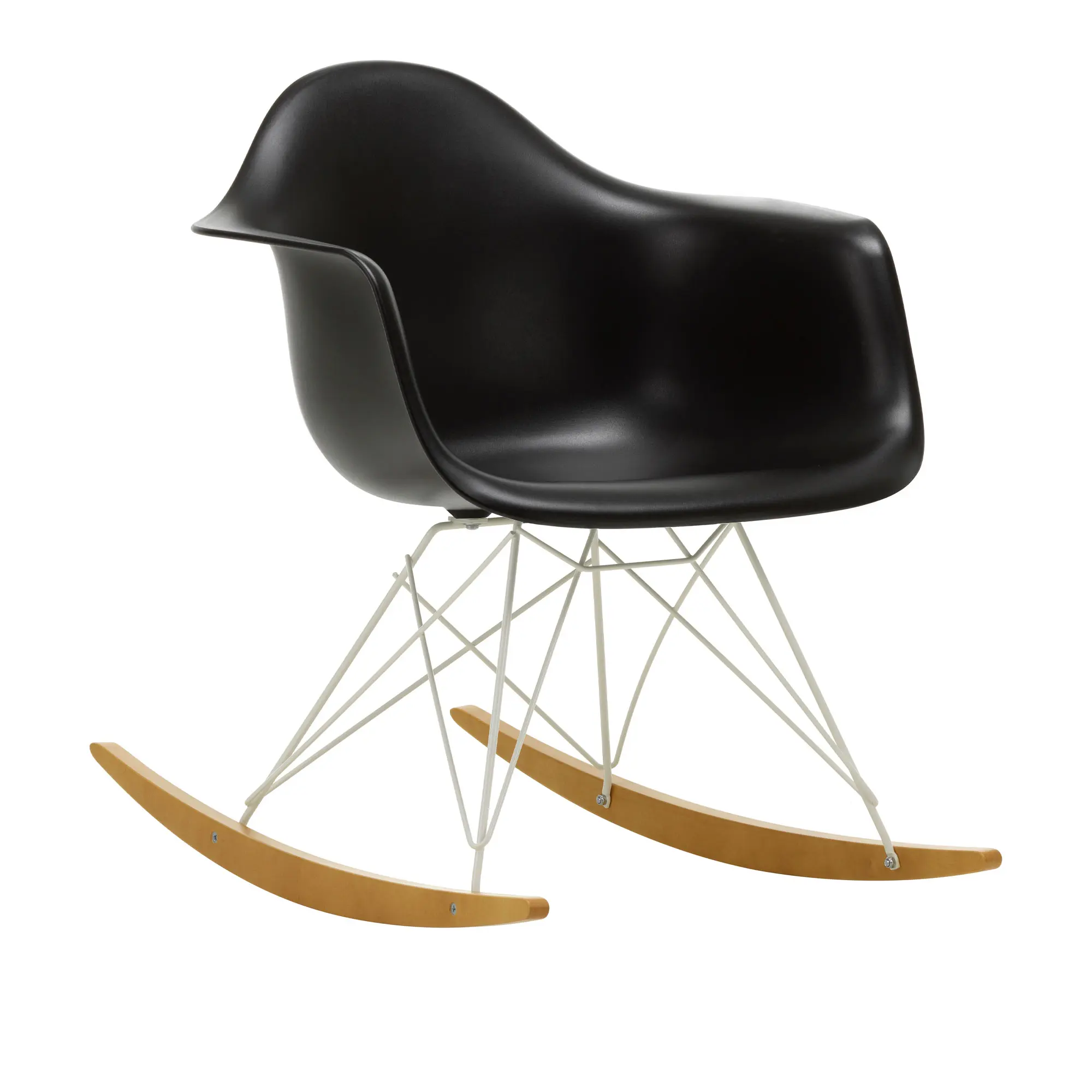 Eames RE Plastic Armchair RAR gyngestol White/Golden Maple