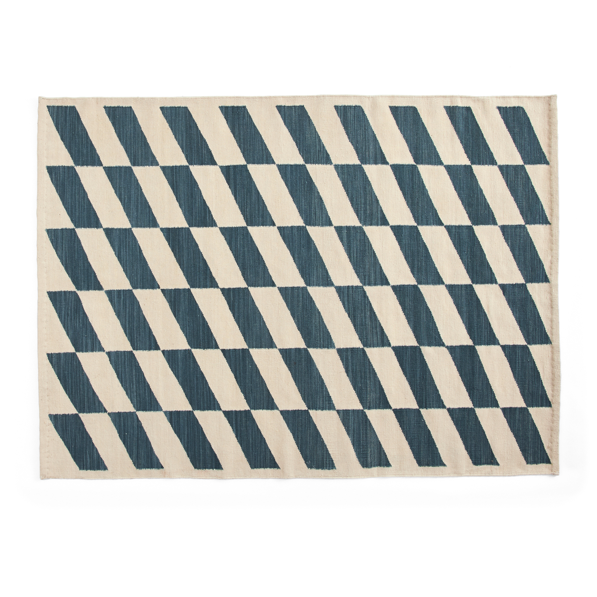 HAY - Shift Kelim Rug W140 x L200 Blue - Ullmattor - Blå