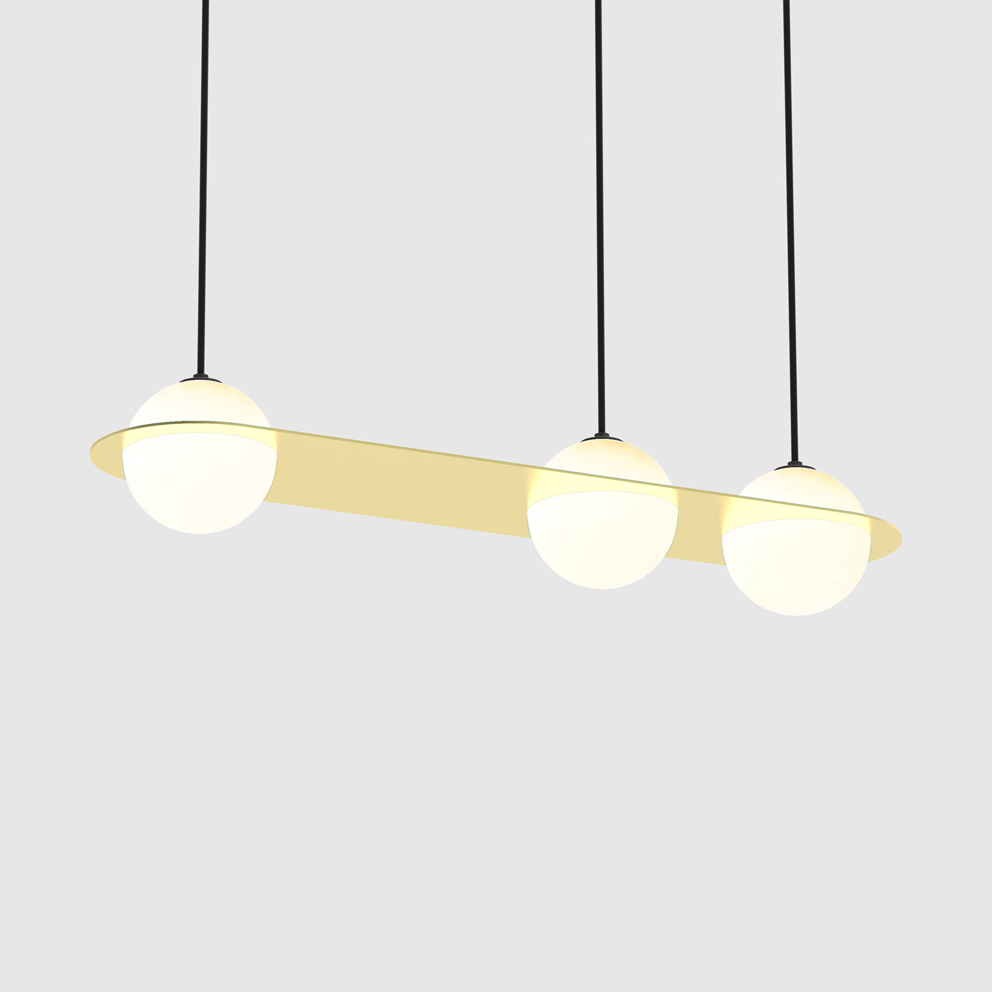 Lambert & Fils - Laurent 07, Angle, Brass frame, Black wires, Black canopy - Pendellampor - Guld
