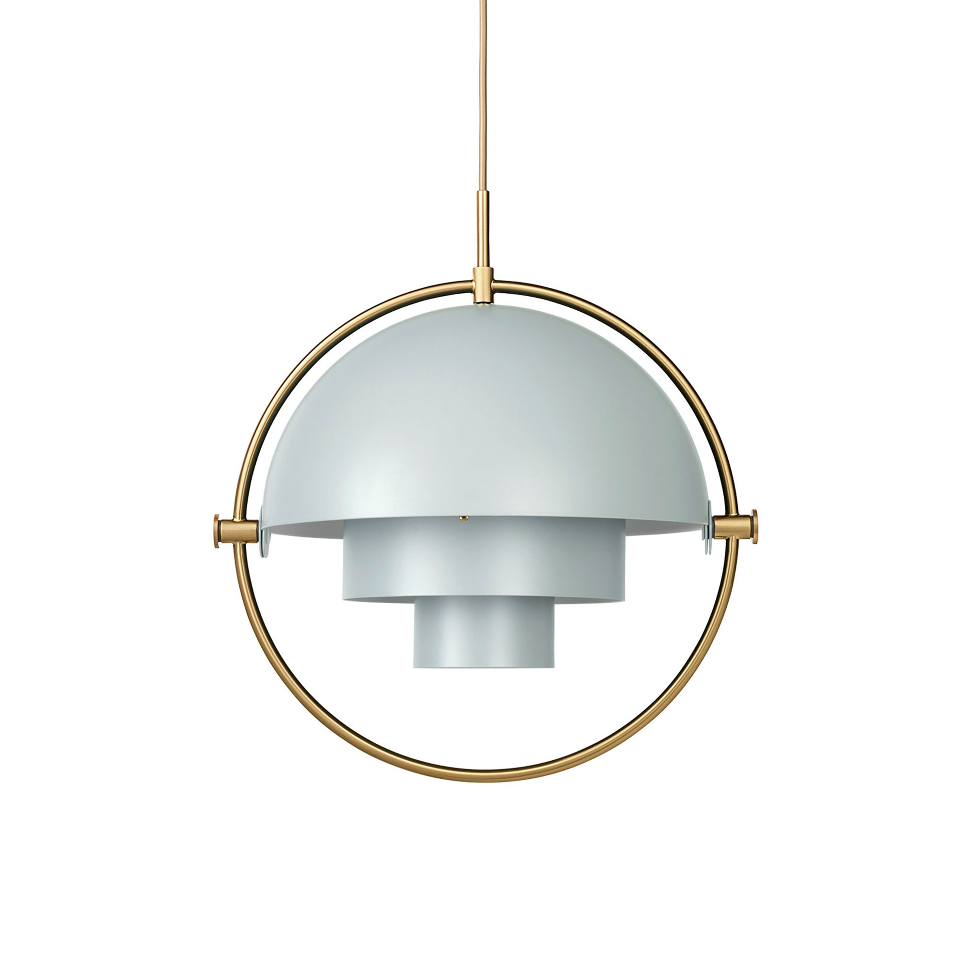 Gubi - Multi-Lite Pendant Sea Grey/ Mässing - Pendellampor - Louis Weisdorf - Grå