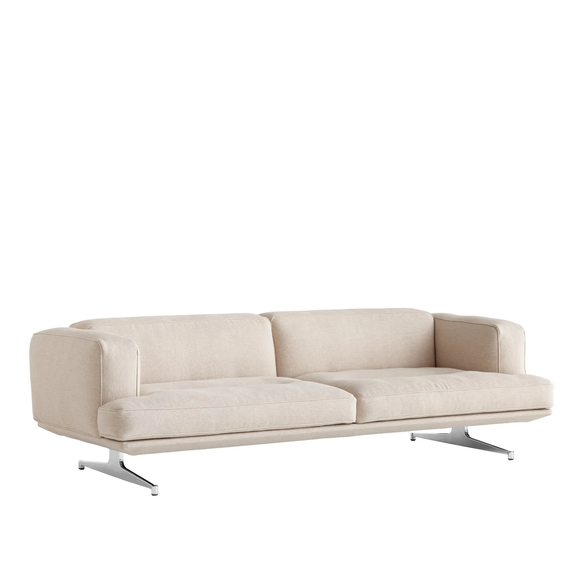 Inland AV23 3-sits soffa polerad aluminium ben