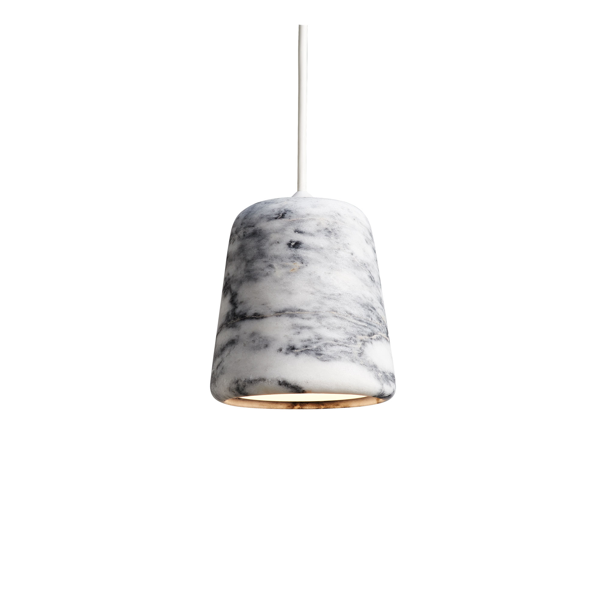 New Works - Material Pendellampa - Vit Marmor/Vit Kabel - Pendellampor - Nørgaard & Kechayas - Vit