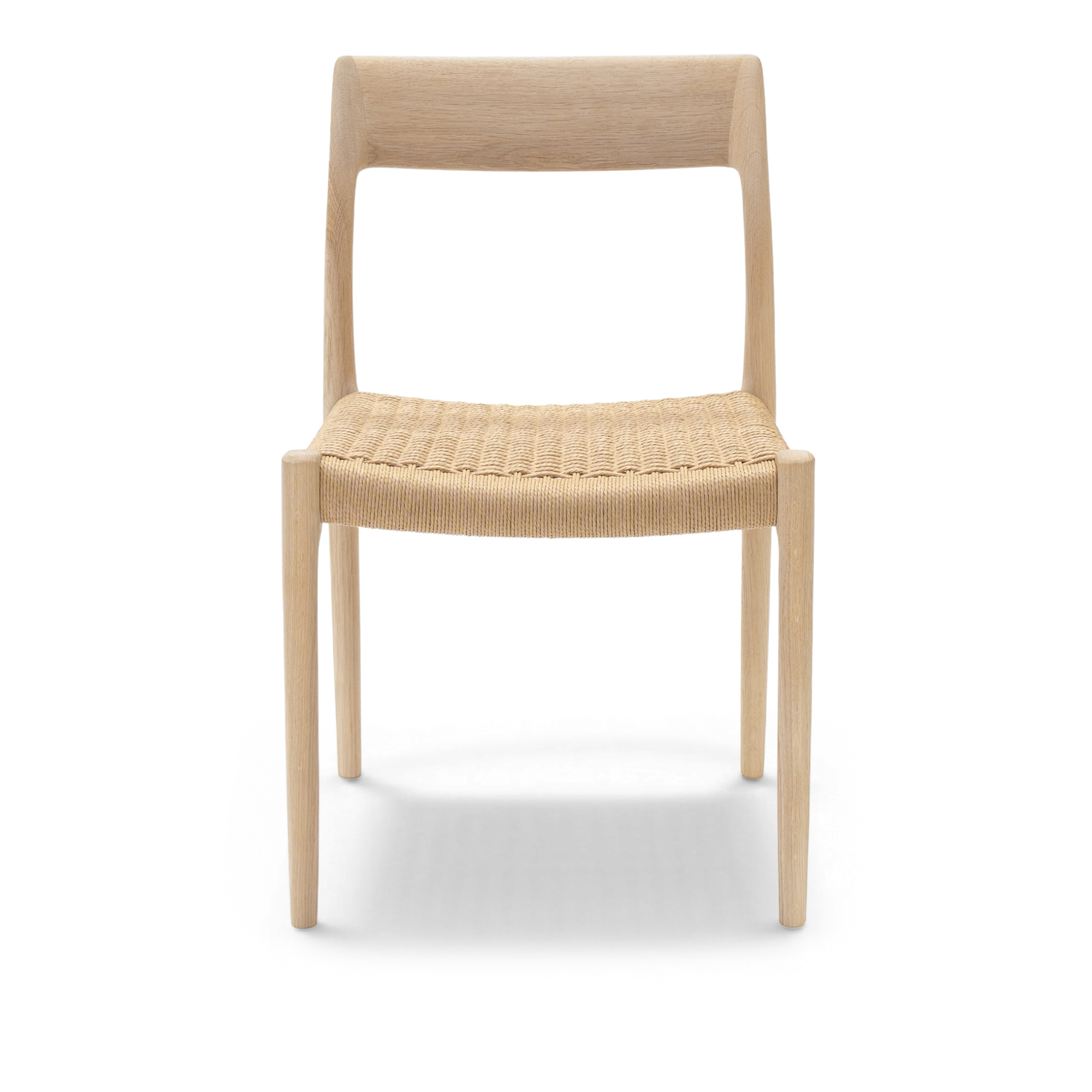 J.L. Møller - Model 77 dining chair Oak, Soap, Natural Rope - Matstolar - Niels Otto Møller - Beige - Papper/Trä | Möbler - Stolar Och Pallar - Matstolar | Möbelexperten