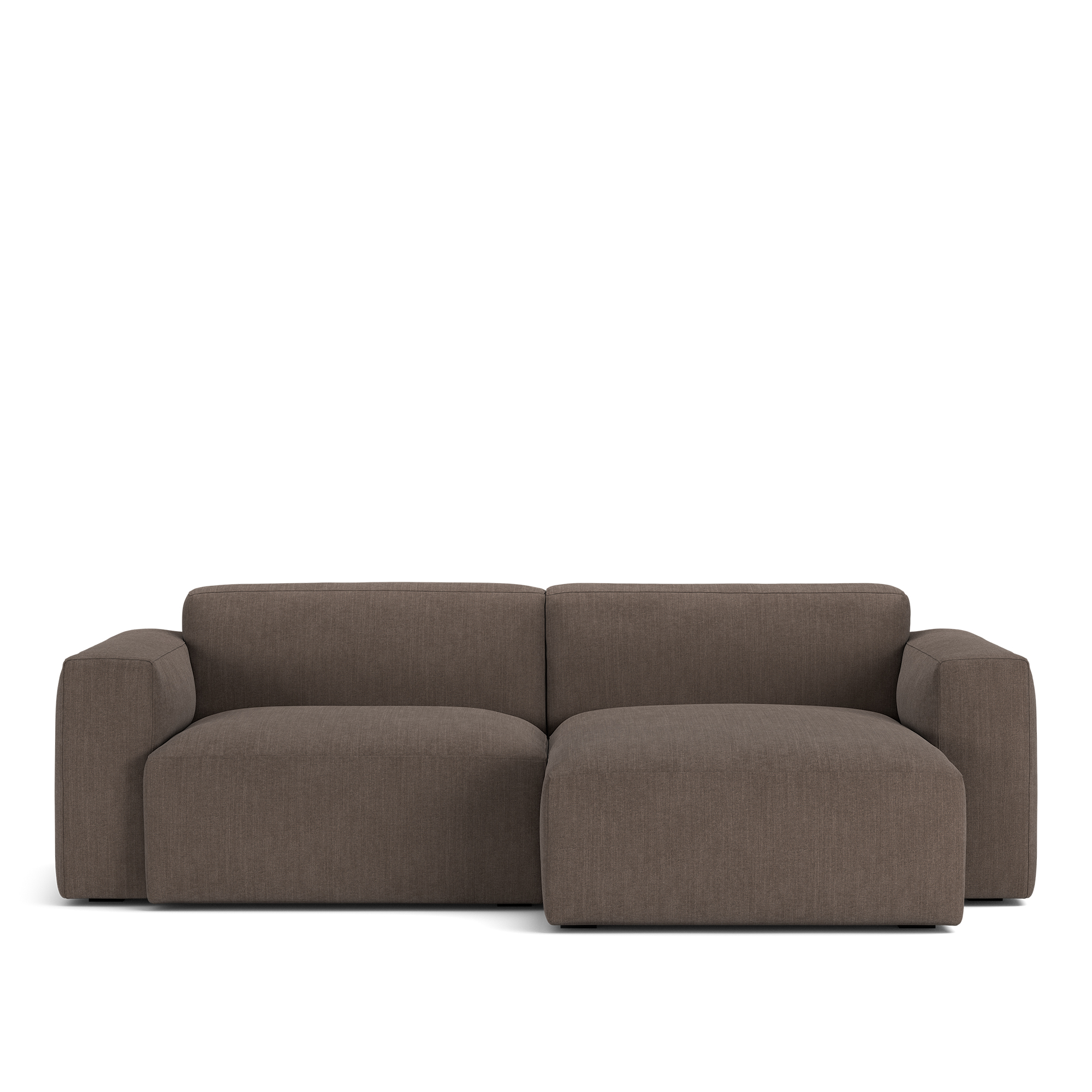 NOGA - Brick 2-Seater Chaise Lounge Right Shadow Dark Brown Fixed Upholstery - Soffor