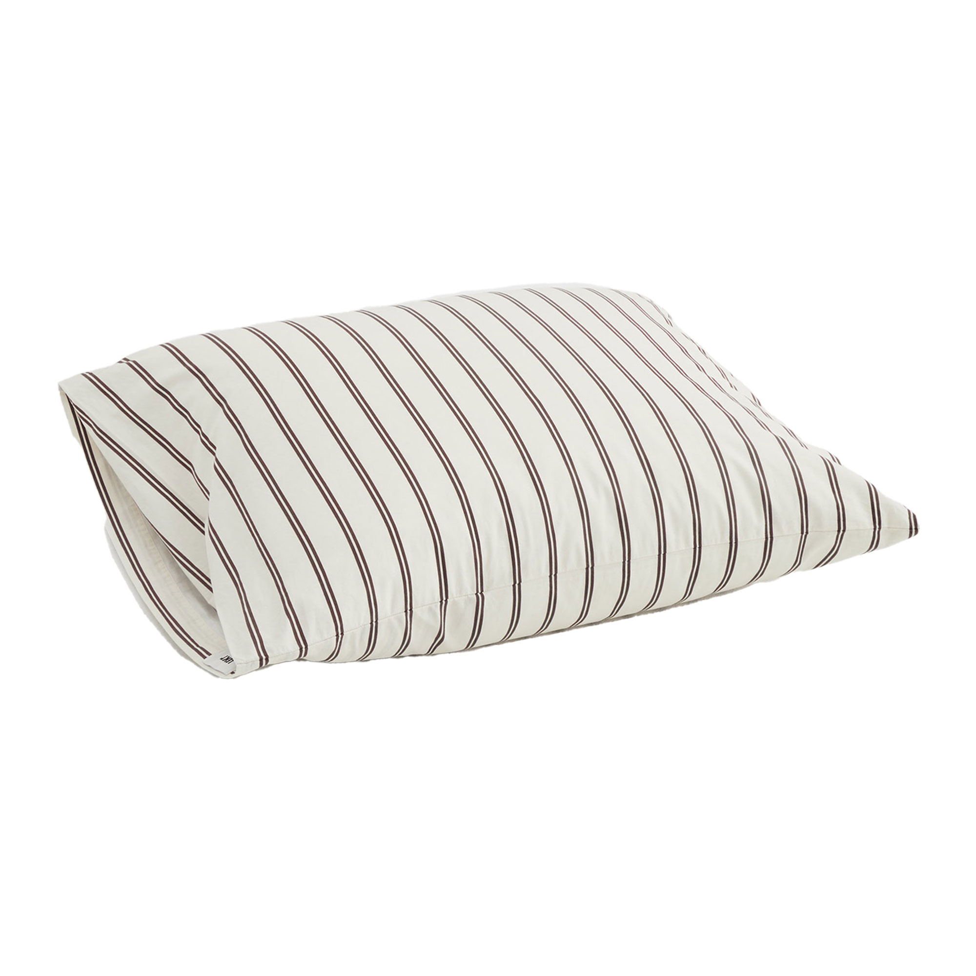 Tekla - Percale Pillow Case 50x60 Hopper Stripes - Örngott - Brun,Vit
