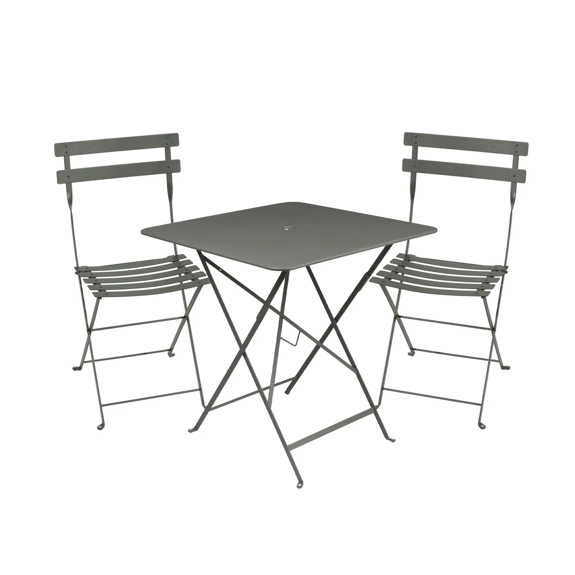Bistro matgrupp bord 71cm & 2 metall stolar