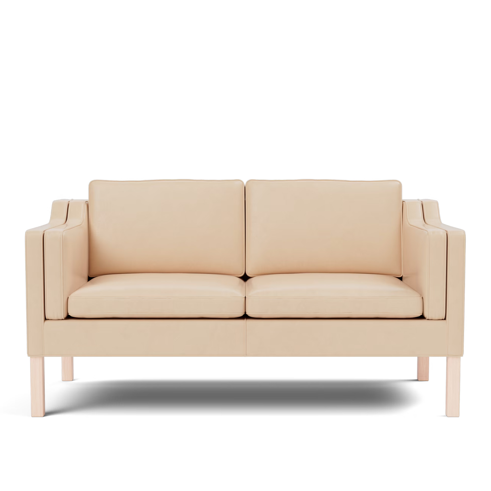 Fredericia Furniture - BM 2212 Sofa - 2 seater - 158 cm - Oak soap - Leather Vegeta 90 - Natural - Soffor - Børge Mogensen - Beige - Läder