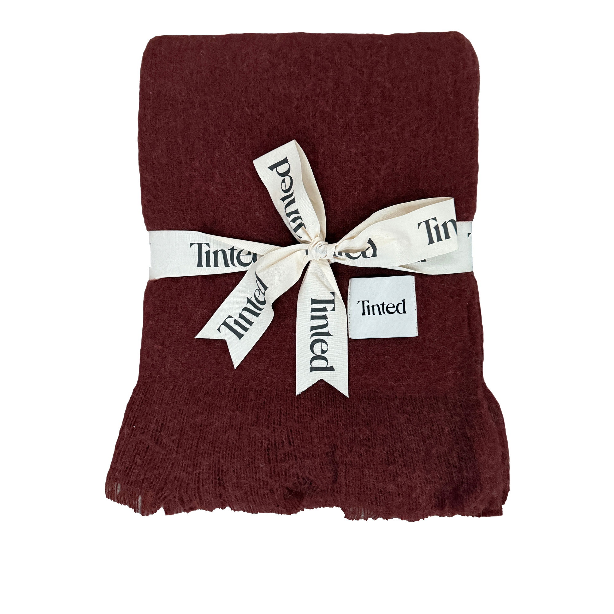 Tinted Objects - Fingal Wool pläd burgundy - Plädar och filtar - Röd - Ull/Bouclé | Textilier - Plädar Och Prydnadskuddar - Plädar Och Filtar | Möbelexperten