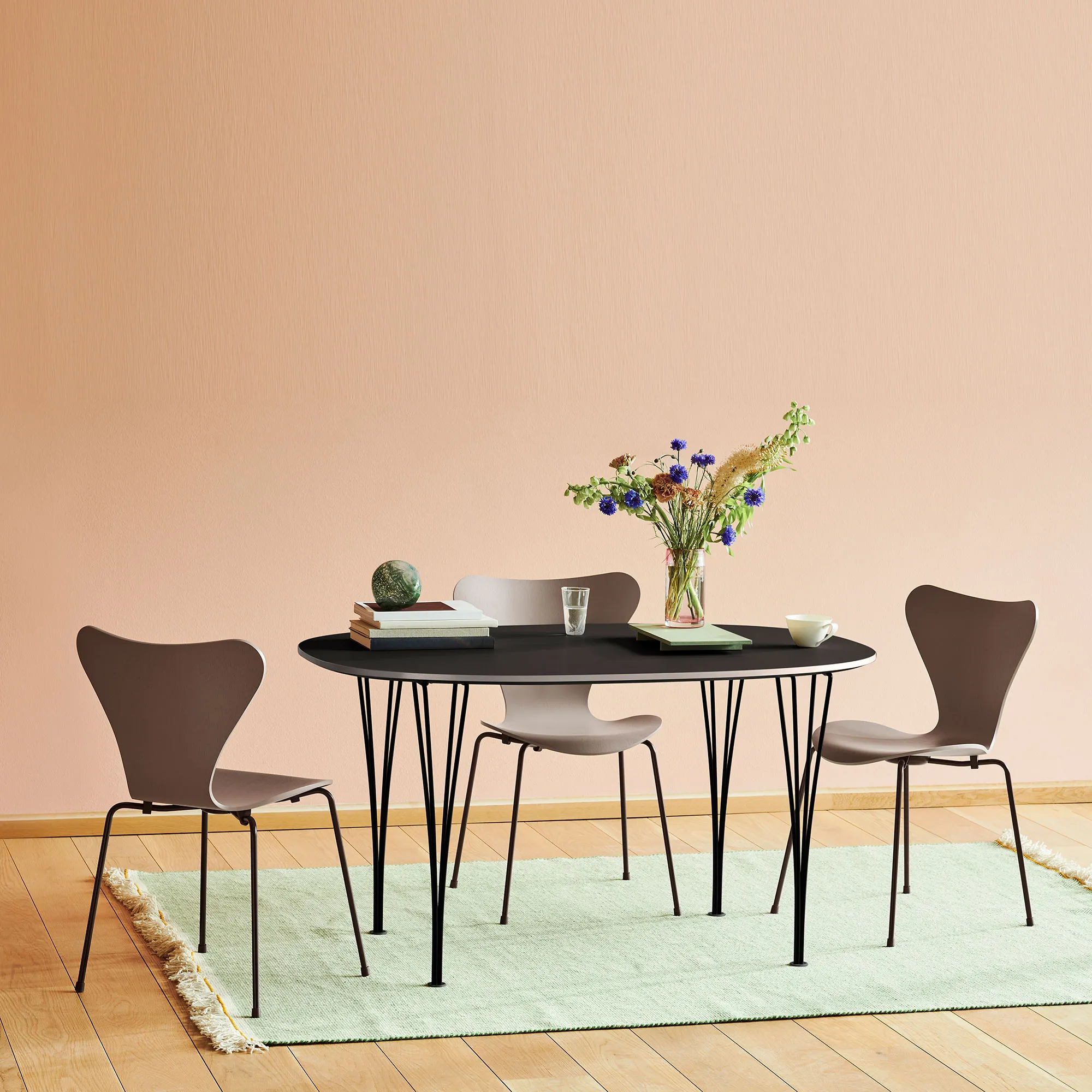 Series 7 stol 3107 askfiner stålram krom
