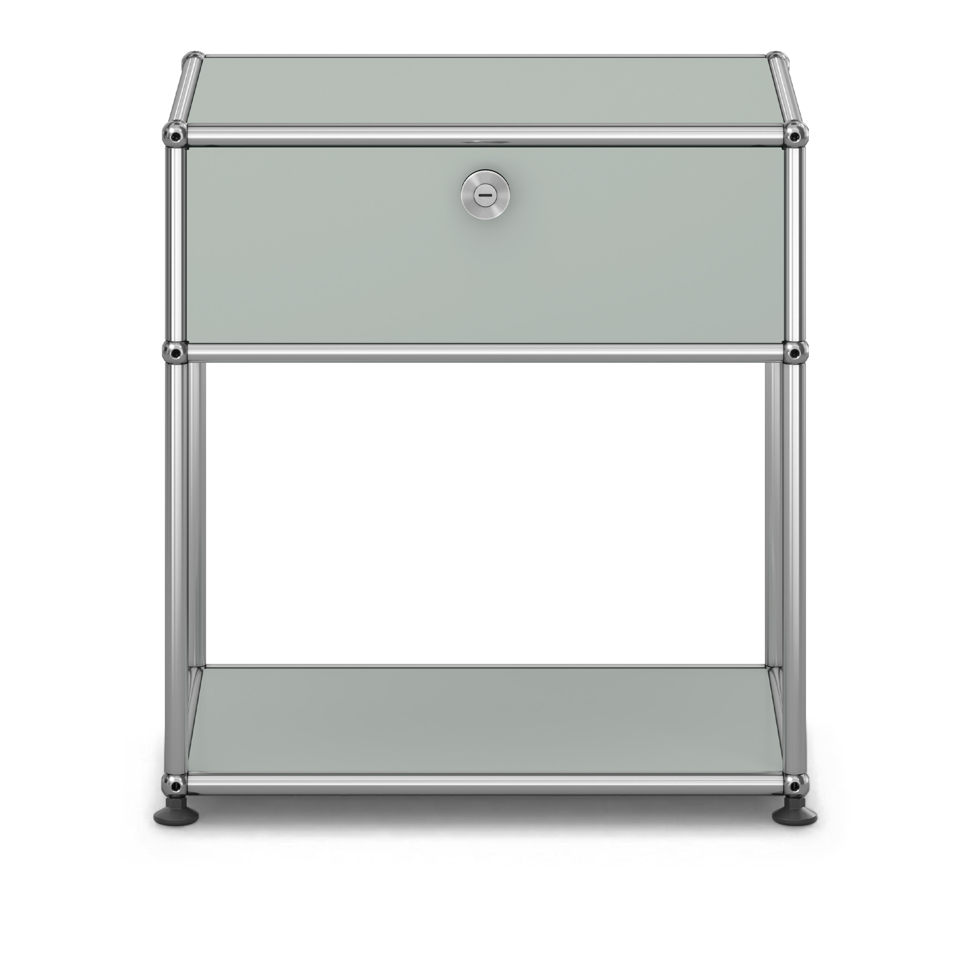 USM - USM Haller Bedside Table M54 Light Grey - Sängbord - Fritz Haller & Paul Schärer - Grå - Metall | Möbler - Bord - Sängbord | Möbelexperten