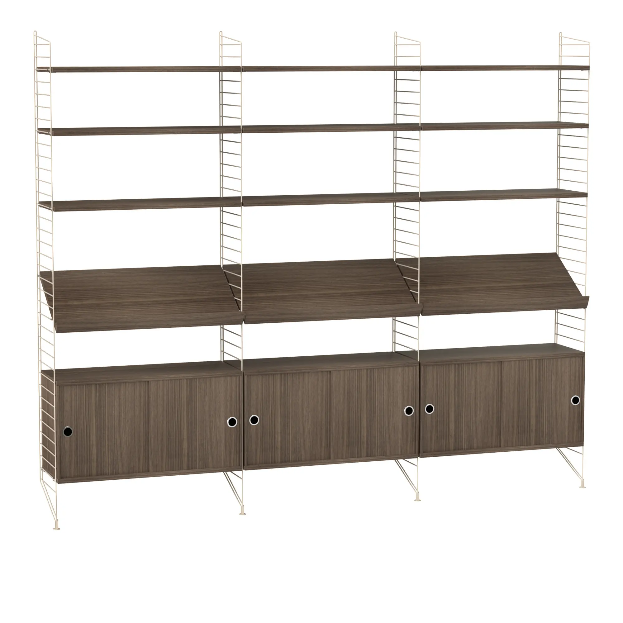 Vardagsrum Hyllsystem G Valnöt / Beige