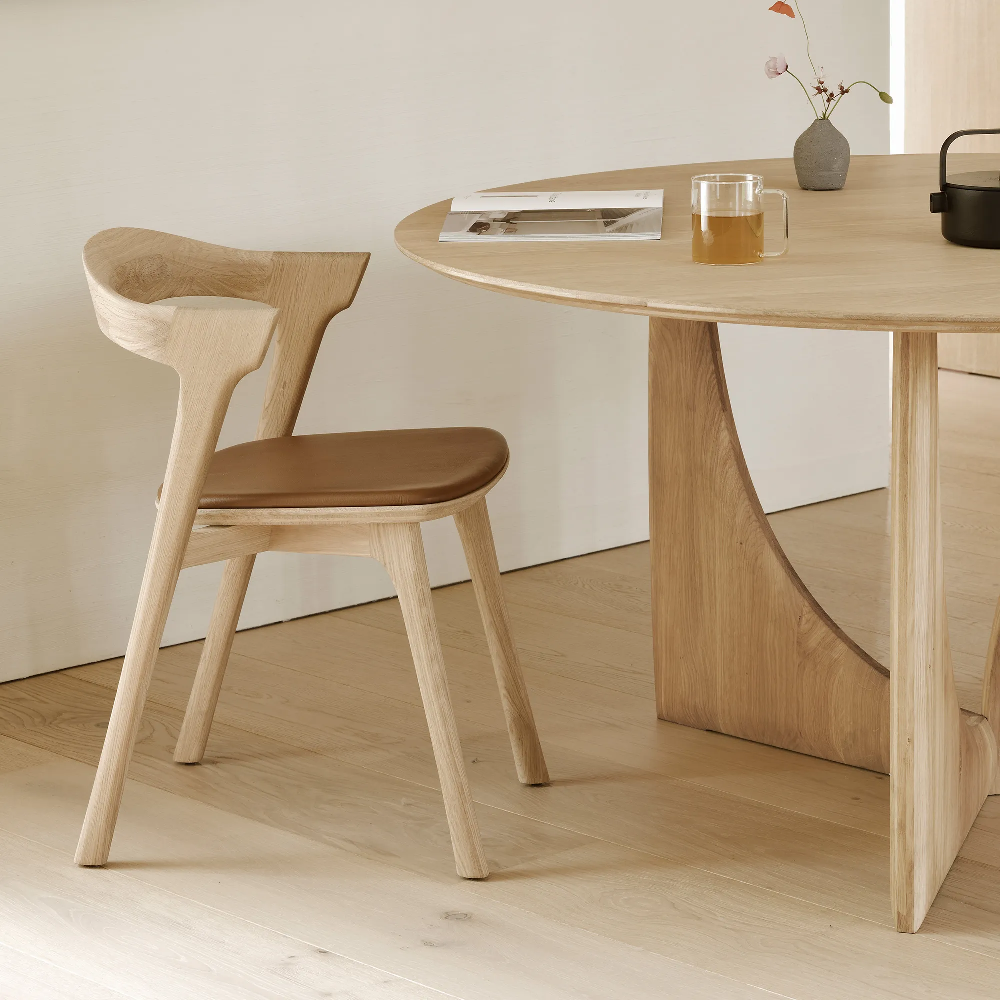 Geometric Dining Table Brown Varnished Teak