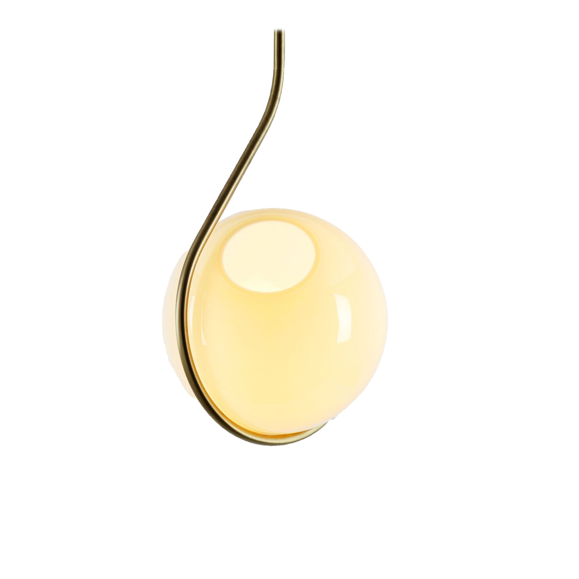 Roll & Hill - Fiddlehead Pendant Mjölkfärgad, Mässing - Pendellampor - Jason Miller - Guld,Vit