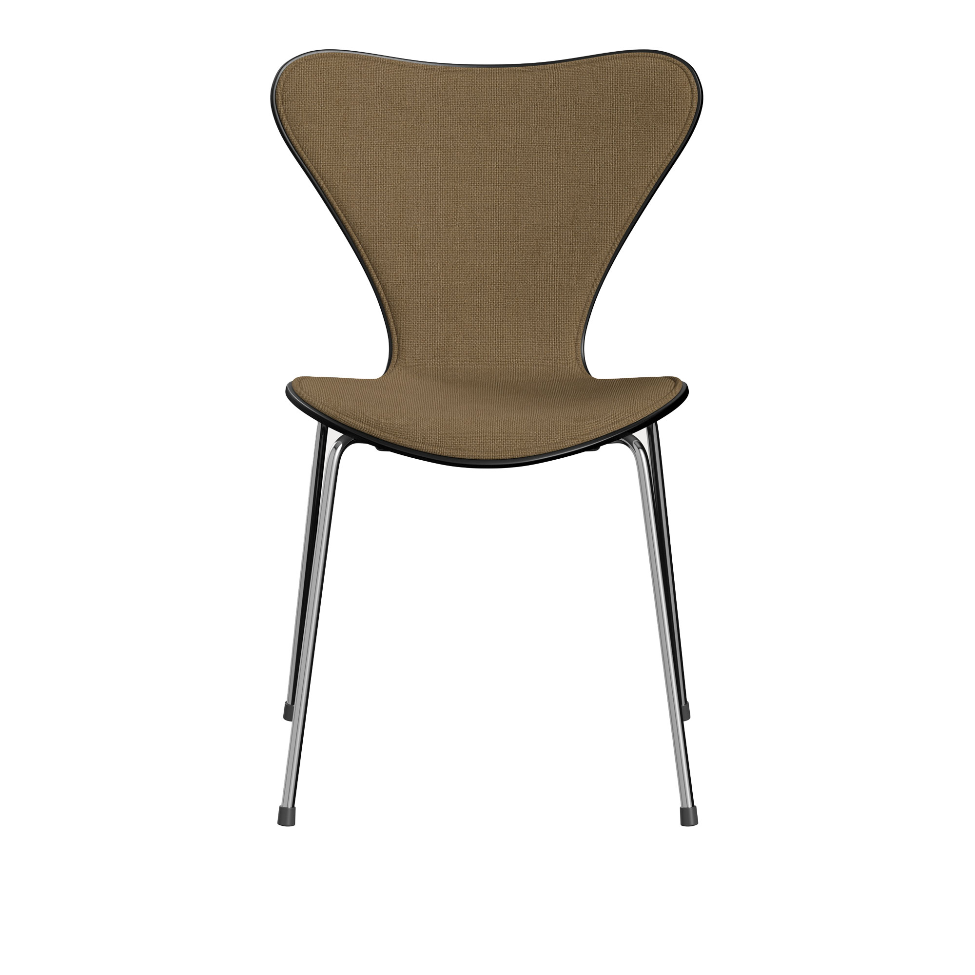 Fritz Hansen - 3107 Sjuan - Framsidesklädd, Black, Tyg, Hallingdal 224 - Matstolar - designer_arne_jacobsen - Guld - Metall/Trä/Textilmaterial