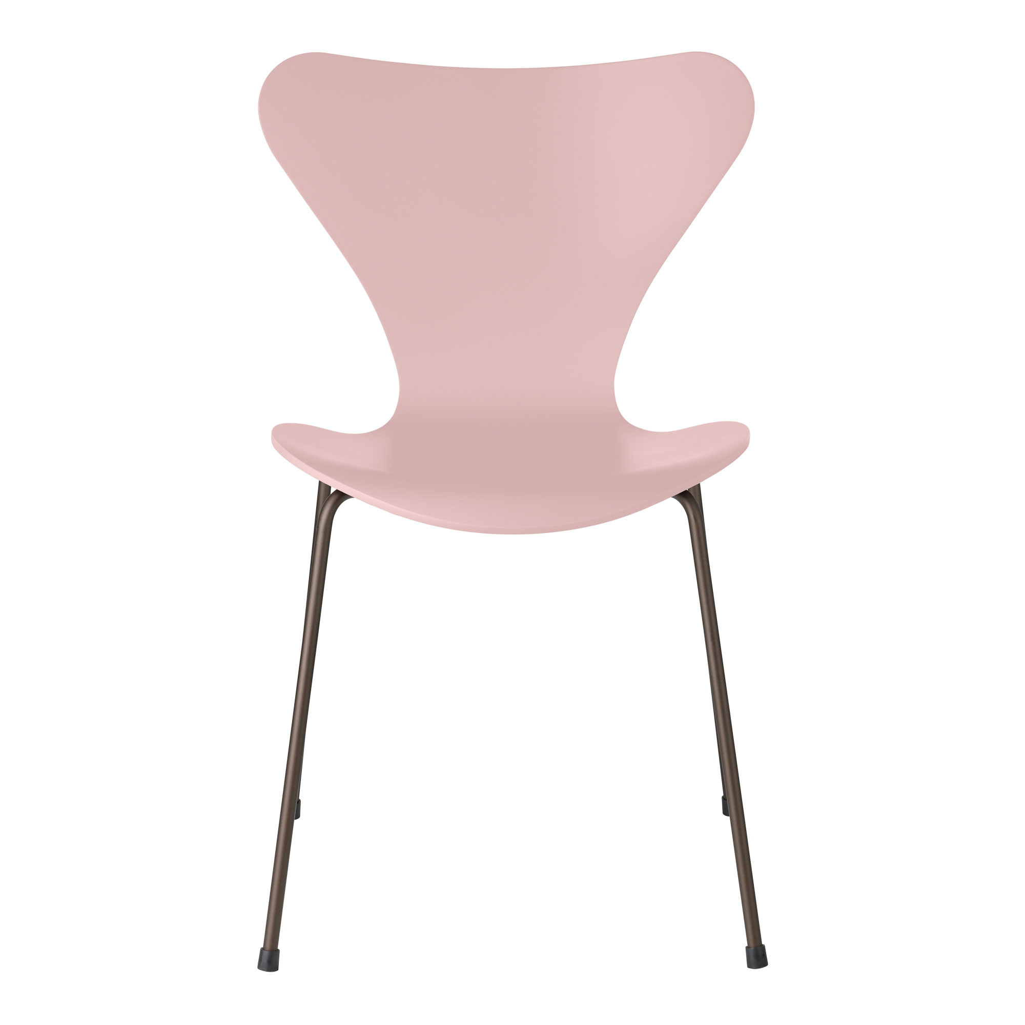 Fritz Hansen - Sjuan 3107 Pale Rose Lackad/Brown Bronze - Matstolar - designer_arne_jacobsen - Rosa - Metall/Trä