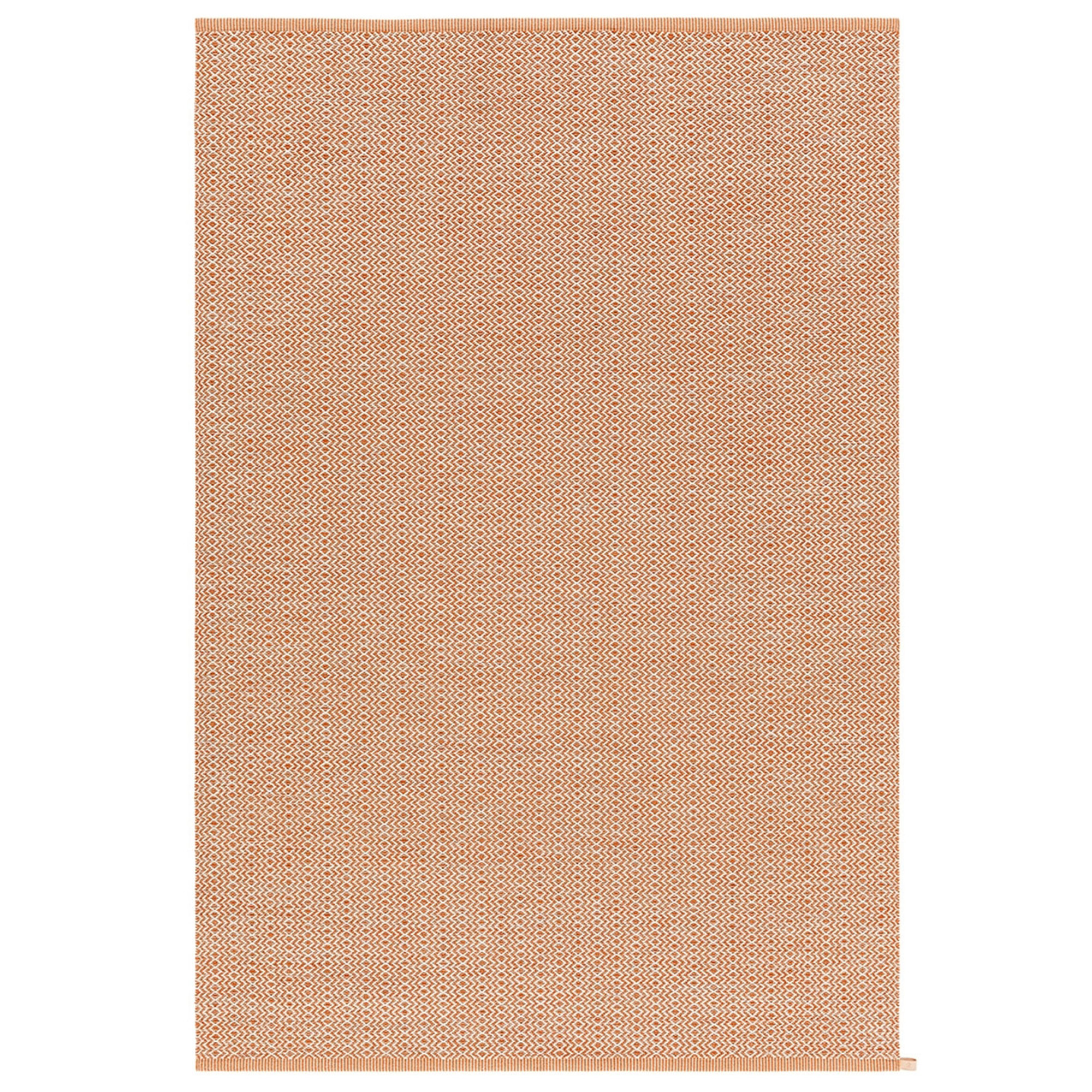 kasthall - ingrid icon, orange-white 482, 130x200 - ullmattor - gunilla lagerhem ullberg - blå