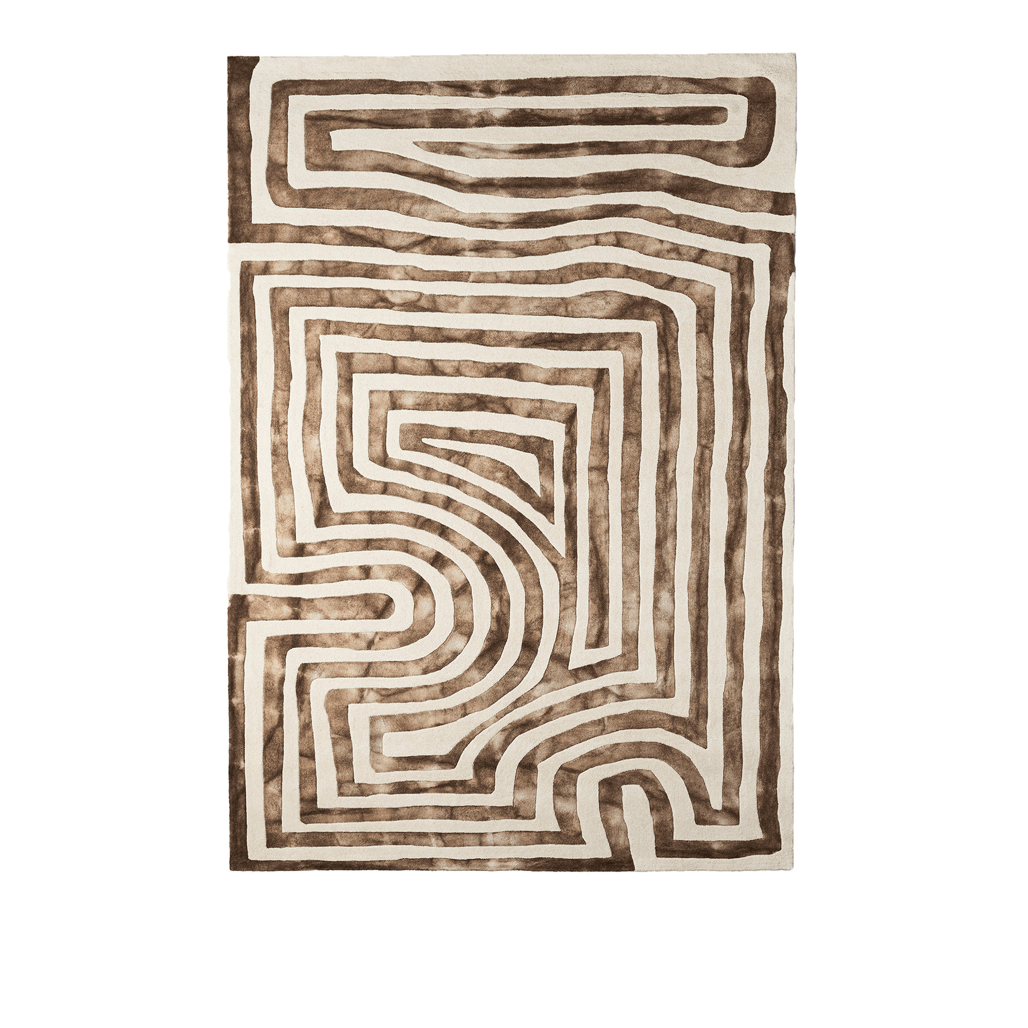 Dusty Deco - Psychedelic Labyrinth Rug Beige Dip Dye - Mönstrade mattor - Edin & Lina Kjellvertz - Beige