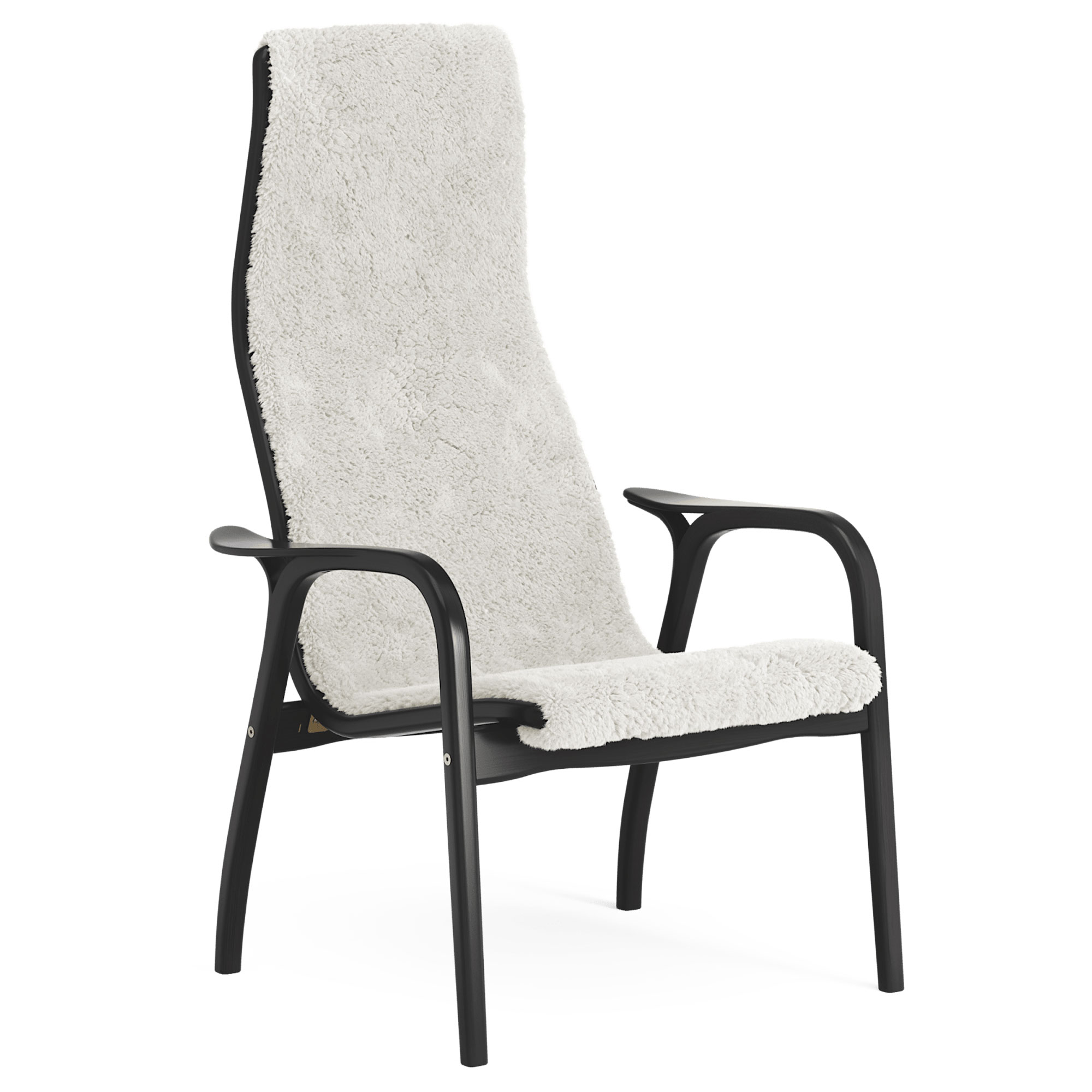 Swedese - Lamino fåtölj svartlaserad ek/fårskinn off-white - Fåtöljer - Yngve Ekström - Beige - Trä/Ull