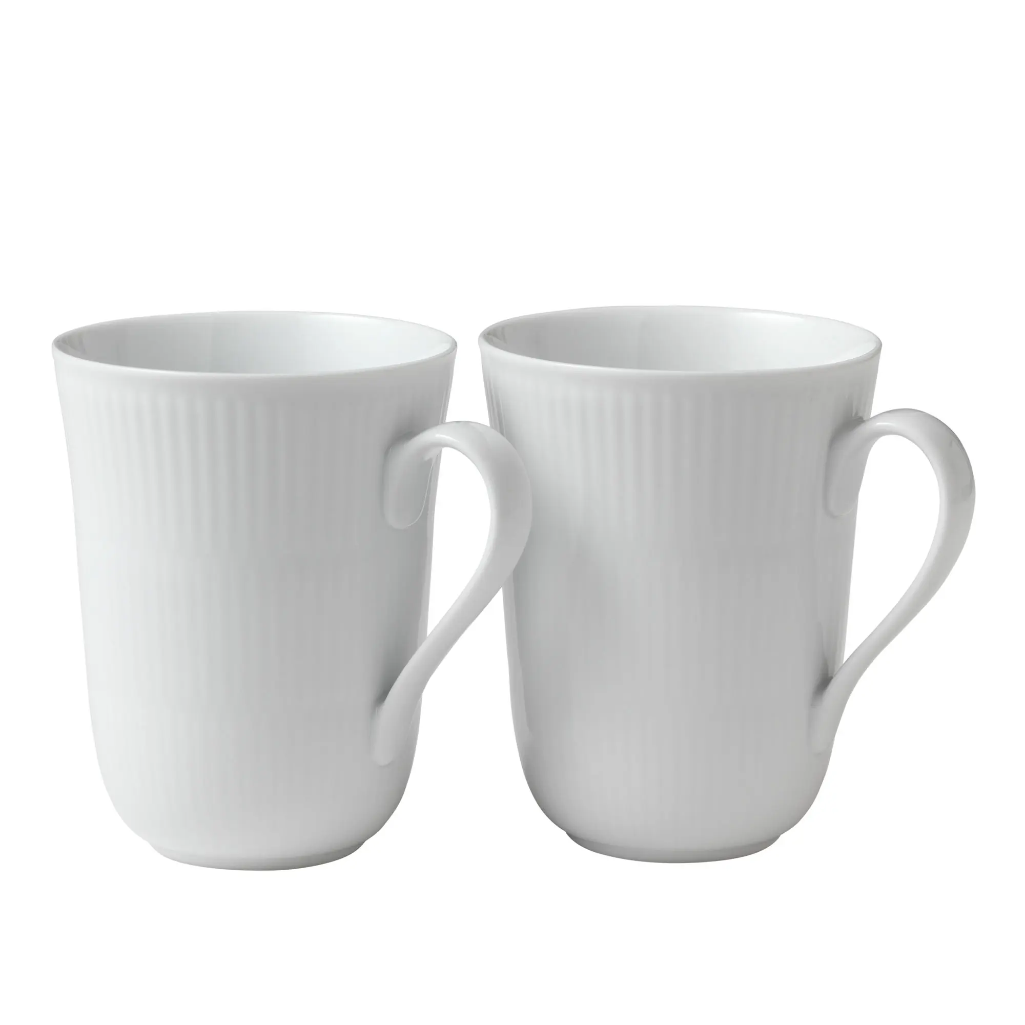 White Fluted Mugg 36 cl 2 st