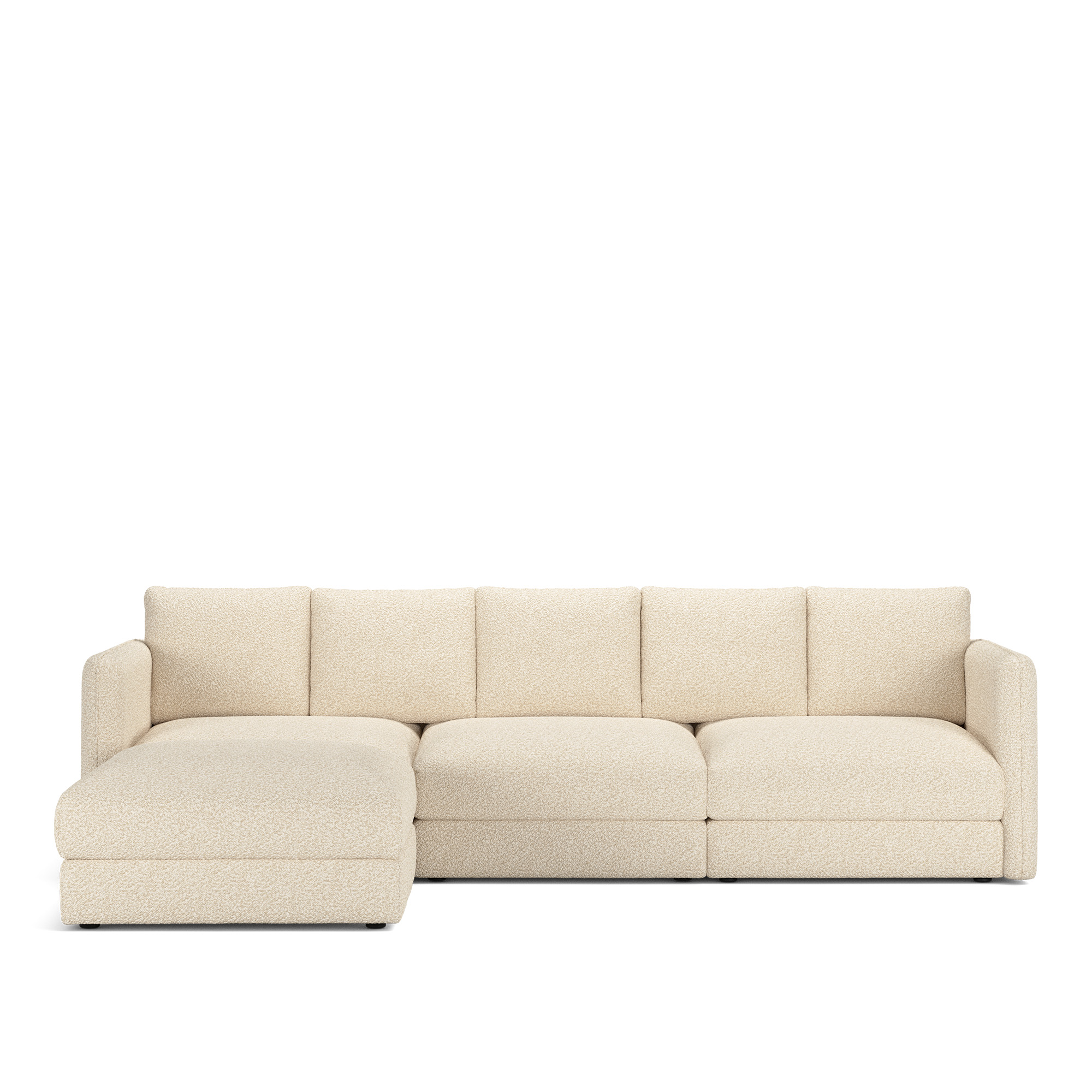 NOGA - Pavarotti 3-Seater + Footstool, Removable Cover, Cushion Variant 02, Vellus 04 - Soffor - Beige
