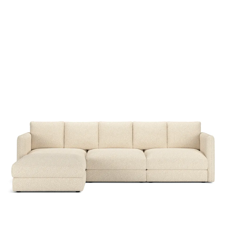 Pavarotti 3-Seater + Footstool, Removable Cover, Cushion Variant 02, Vellus 04