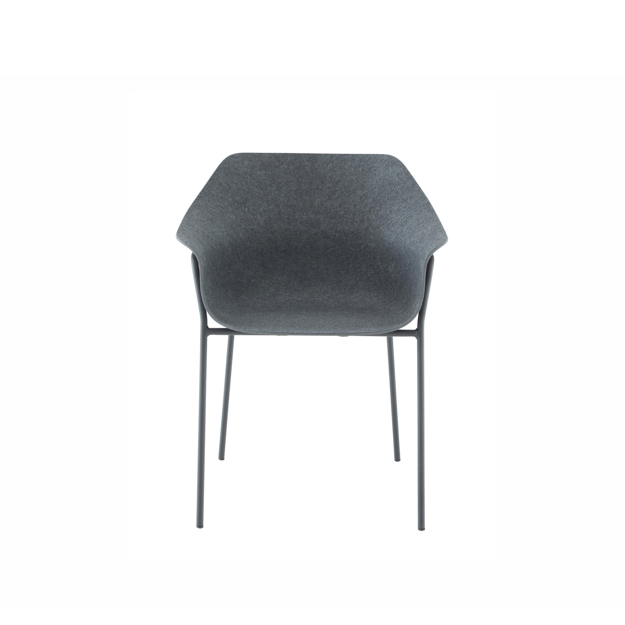 Ligne Roset - Ettoriano Carver Chair, Anthracite Metal Base - Matstolar - Claudio Dondoli,Marco Pocci - Grå - Metall/Plast
