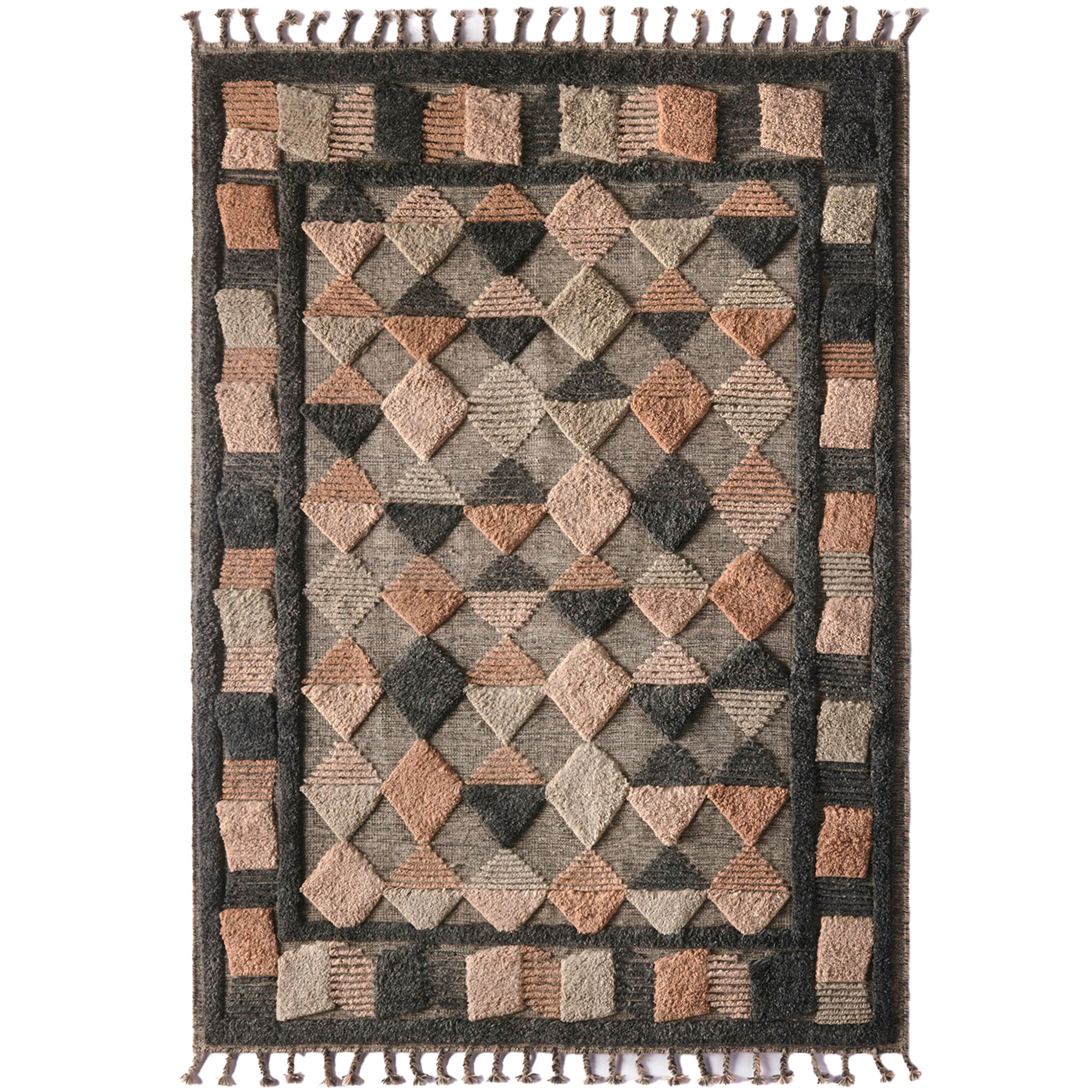 dusty deco - lisboa rug 300x400- multi grey - ullmattor - edin & lina kjellvertz - flerfärgad