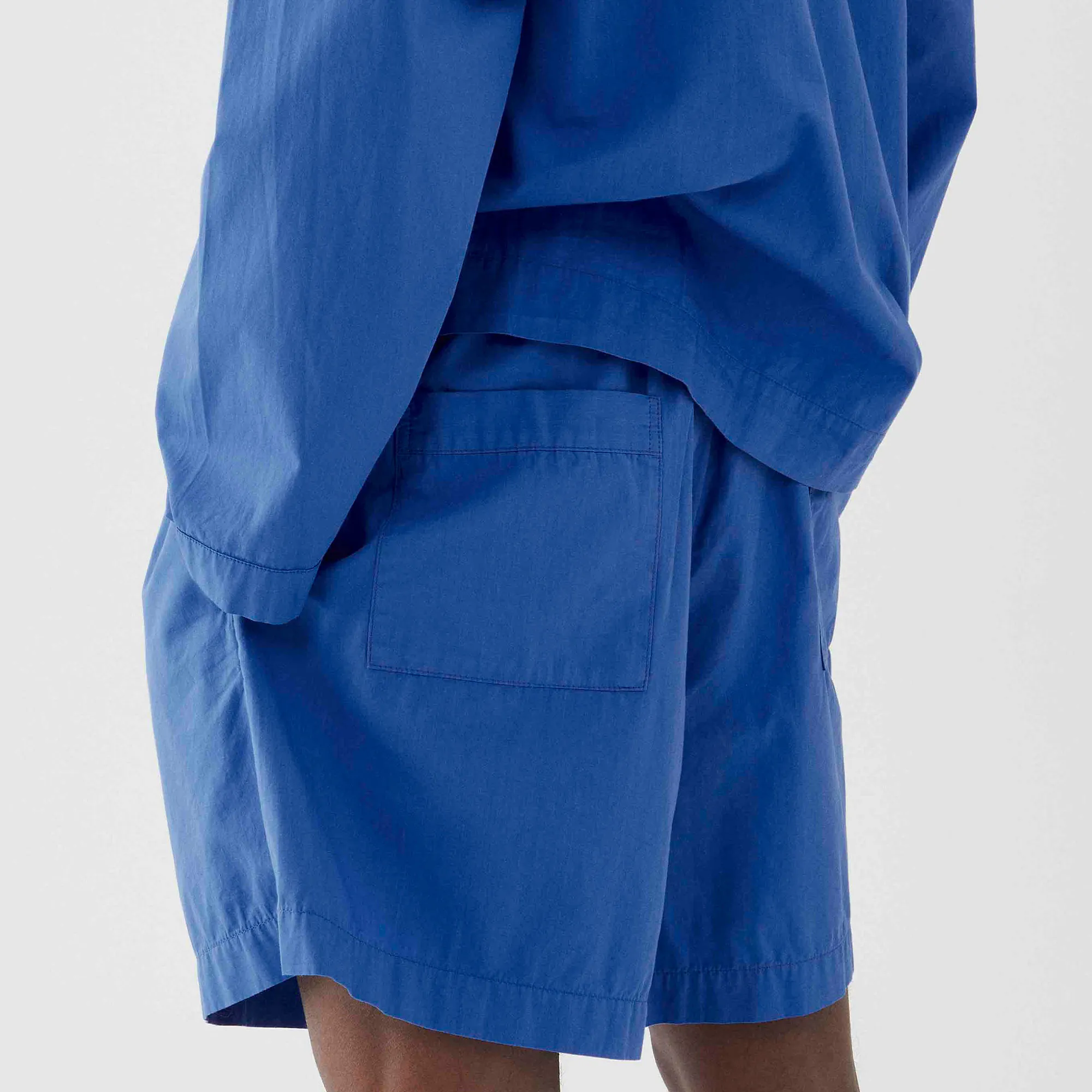 Poplin Pyjamas Shorts Royal Blue
