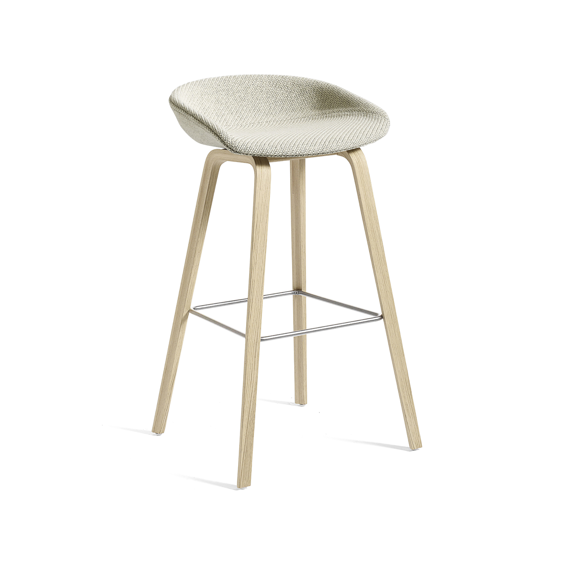 HAY - About a Stool AAS33 High, Stainless Footrest, WB Lacquered Oak/Cat.6 Coda 2 100 - Barstolar & barpallar - Hee Welling - Metall/Trä/Plast