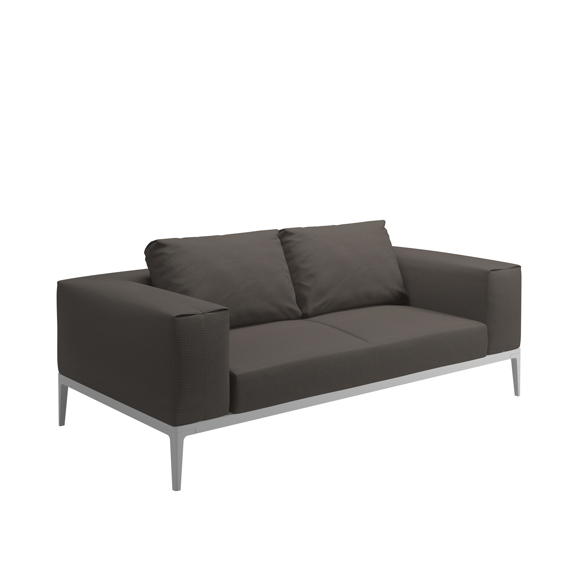 Gloster - Grid Sofa, Frame White, Kat.C Robben Charcoal - Soffor utomhus - Henrik Pedersen | Utemöbler - Loungemöbler - Soffor Utomhus | Möbelexperten