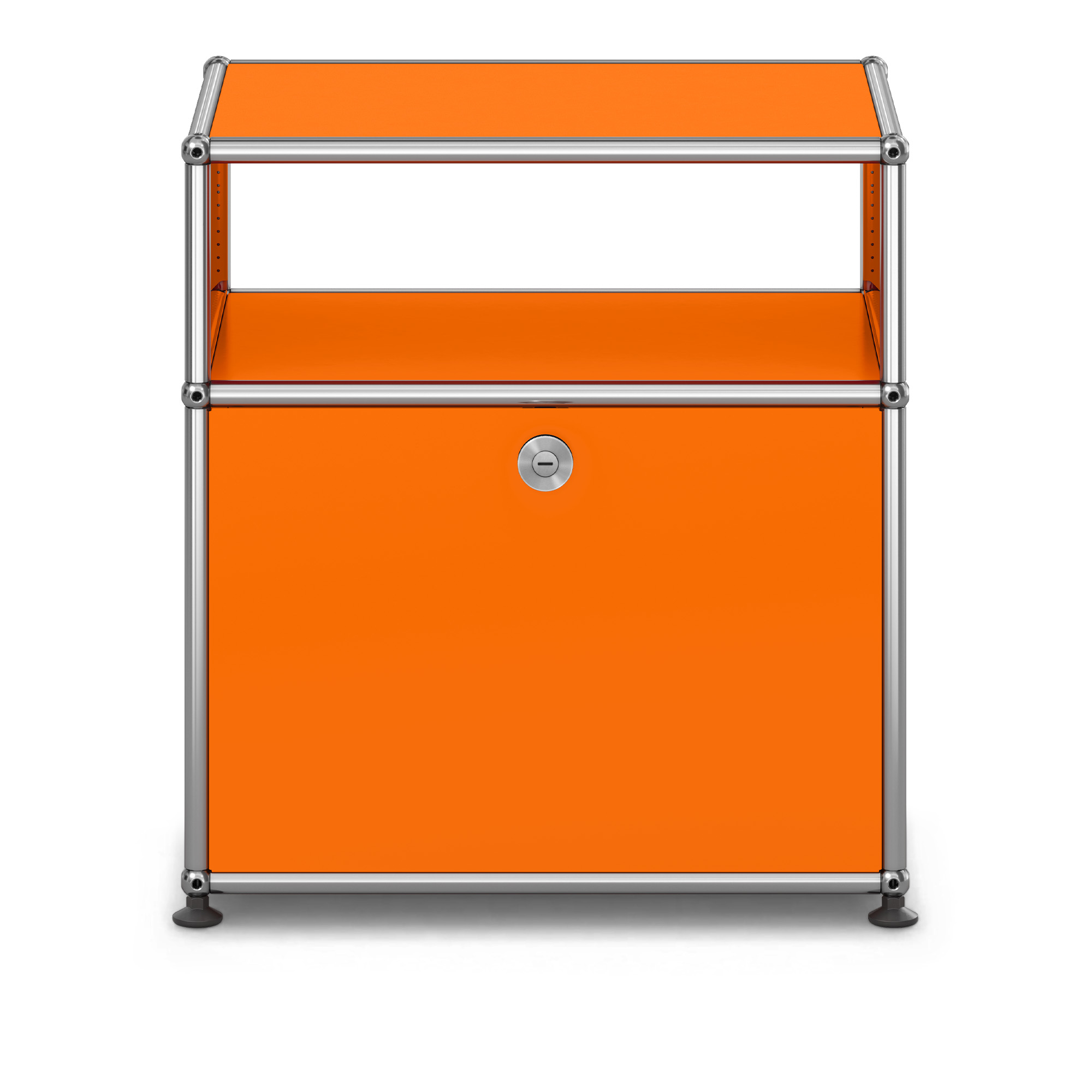 USM - USM Haller Bedside Table M55 Pure Orange - Sängbord - Fritz Haller & Paul Schärer - Orange - Metall | Möbler - Bord - Sängbord | Möbelexperten