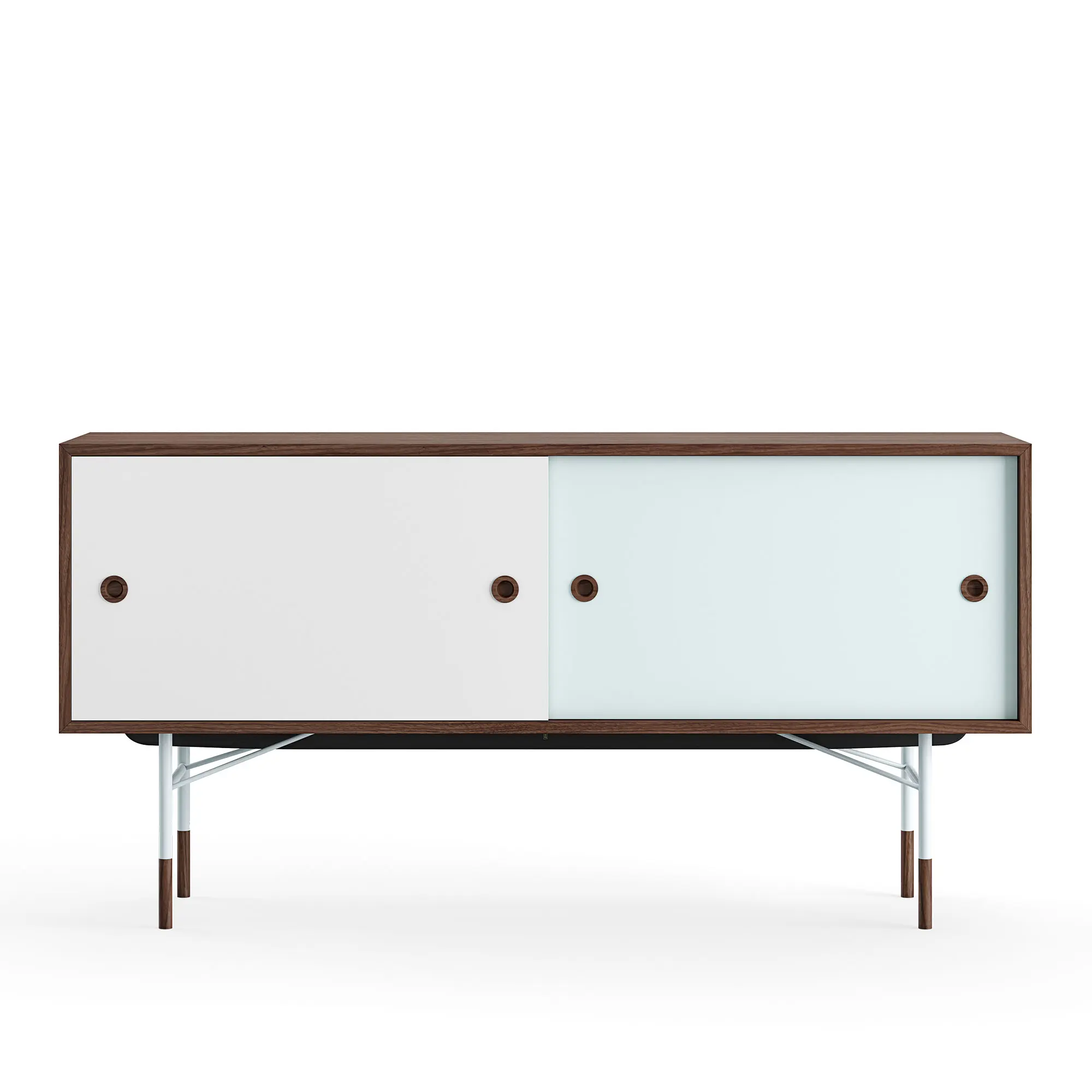 Sideboard utan lådor Walnut White/Light Blue