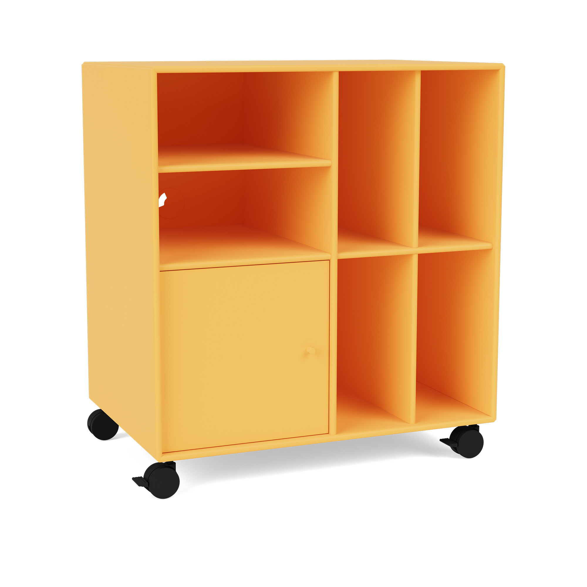 Montana - SPIN II Vinyl Storage, 05-CastorsCR70Black, 166 Acacia - Skåp och vitrinskåp - Peter J. Lassen - Gul - MDF | Möbler - Förvaring Och Hyllor - Skåp Och Vitrinskåp | Möbelexperten