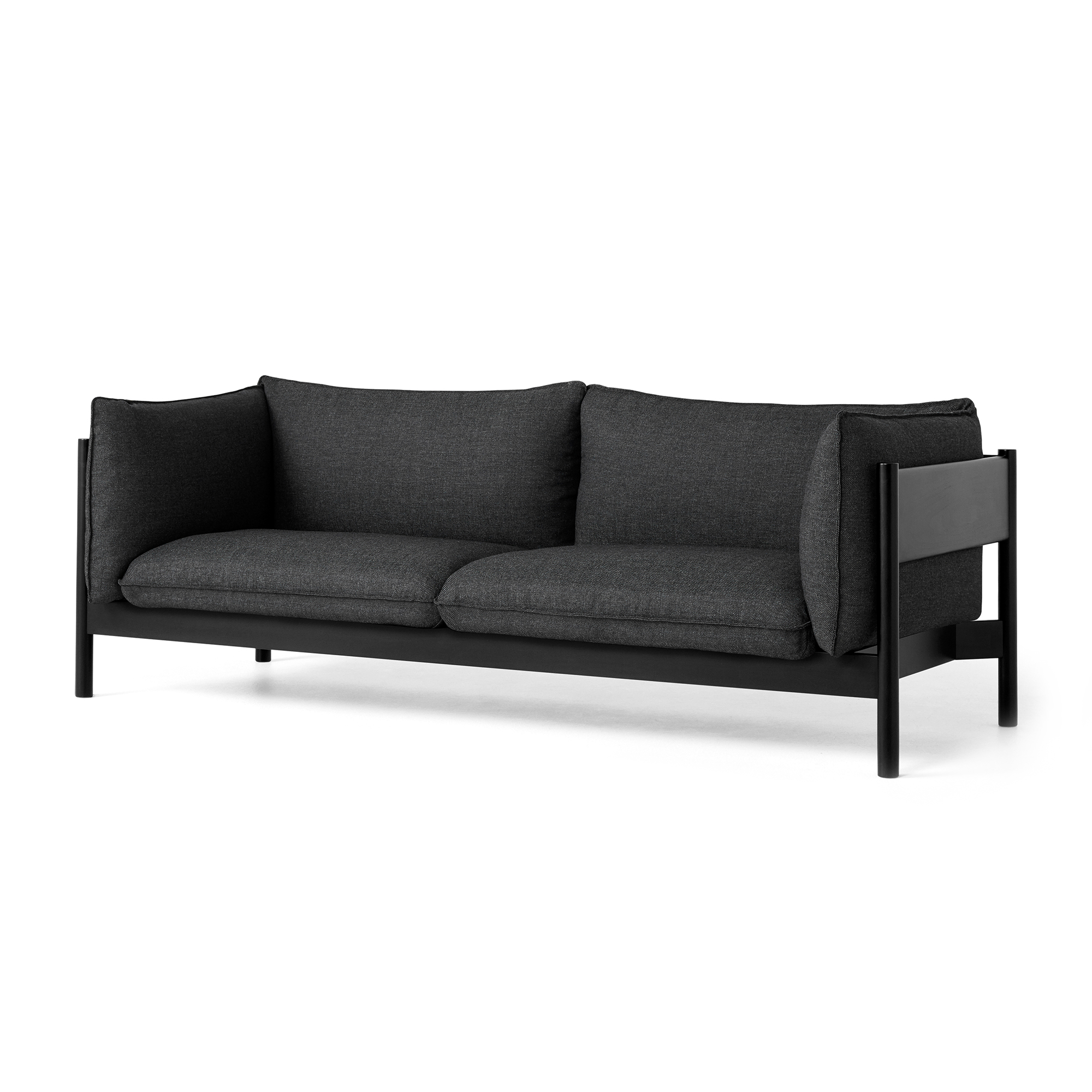 HAY - Arbour Eco 3 Seater Re-wool 198 / Black Stained Beech - Soffor - designer_andreas_engesvik,Daniel Rybakken