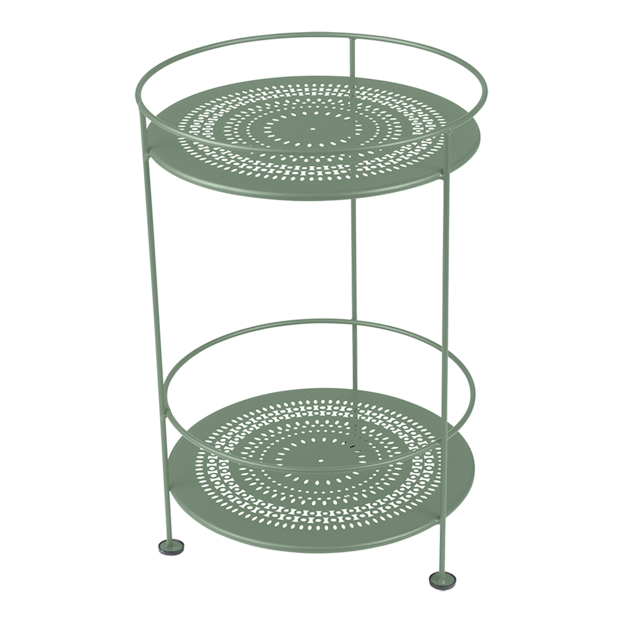 Fermob - Guinguette Side Table With Perforated Double Top Cactus 82 - Småbord & Sidobord utomhus - Metall