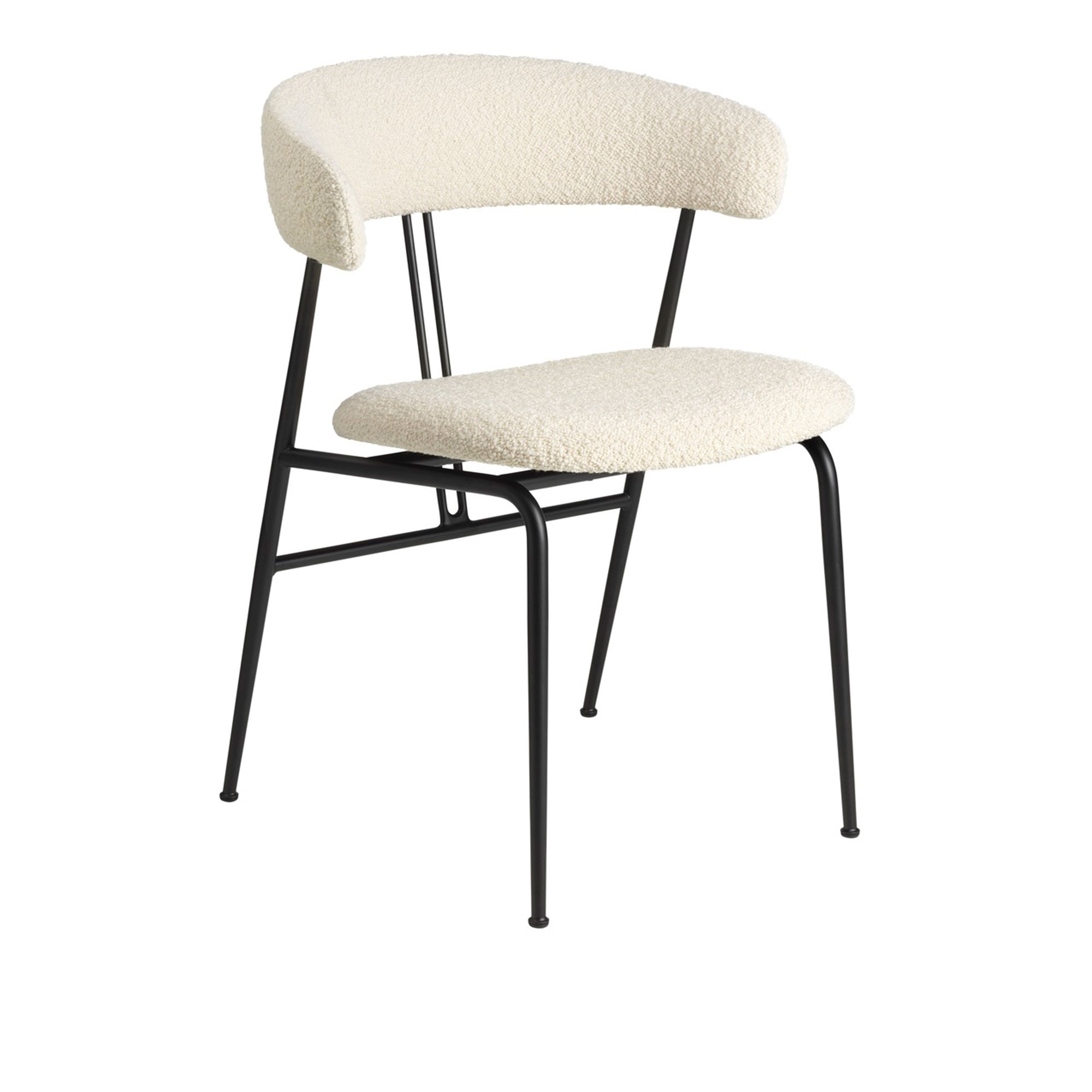 Gubi - Violin Dining Chair Fully Upholstered / Dedar Karakorum 001 - Spisestoler - GamFratesi - Svart,Hvit - Metall/Tekstilmateriale