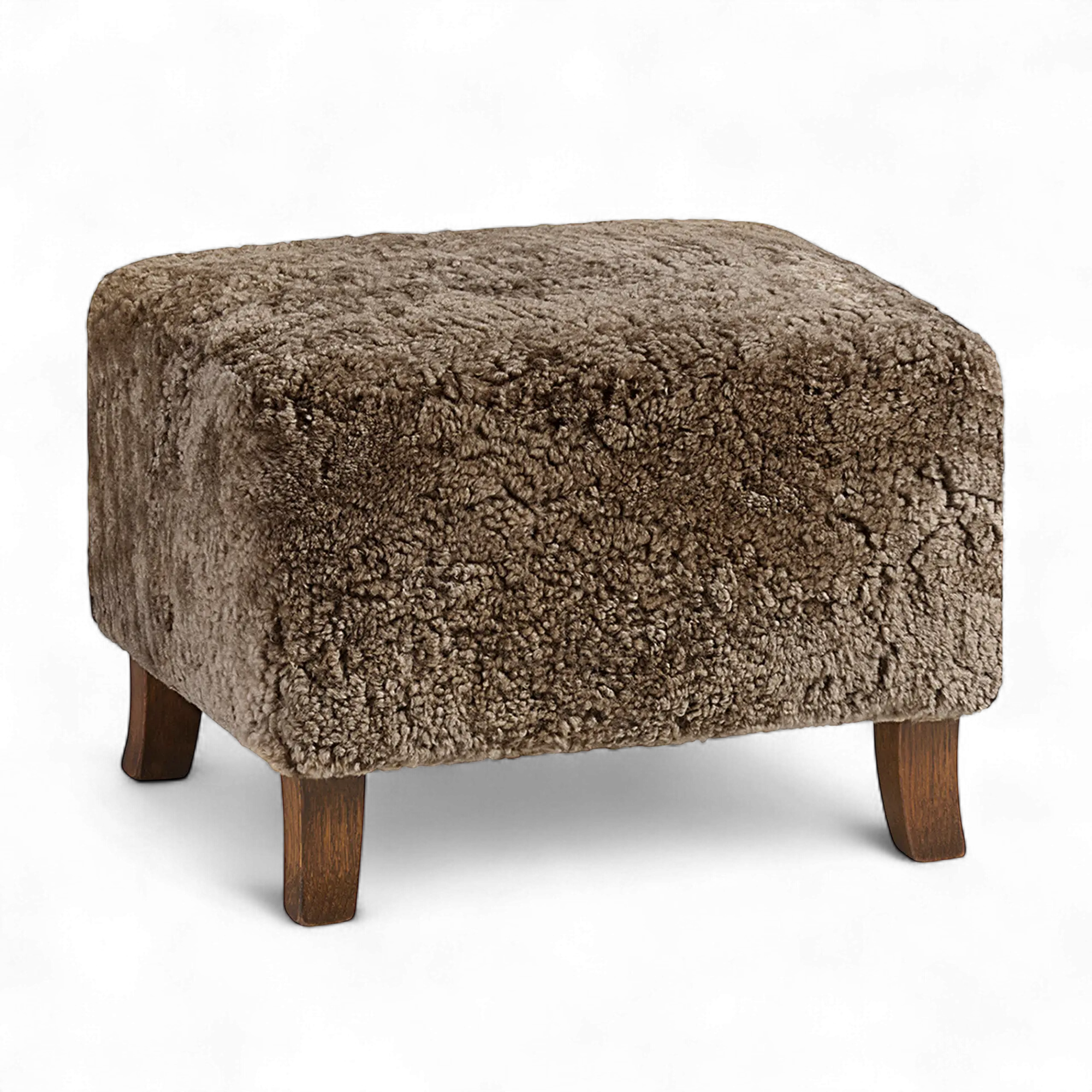 Sampo Footstool Sheepskin Sahara Fumed Oak