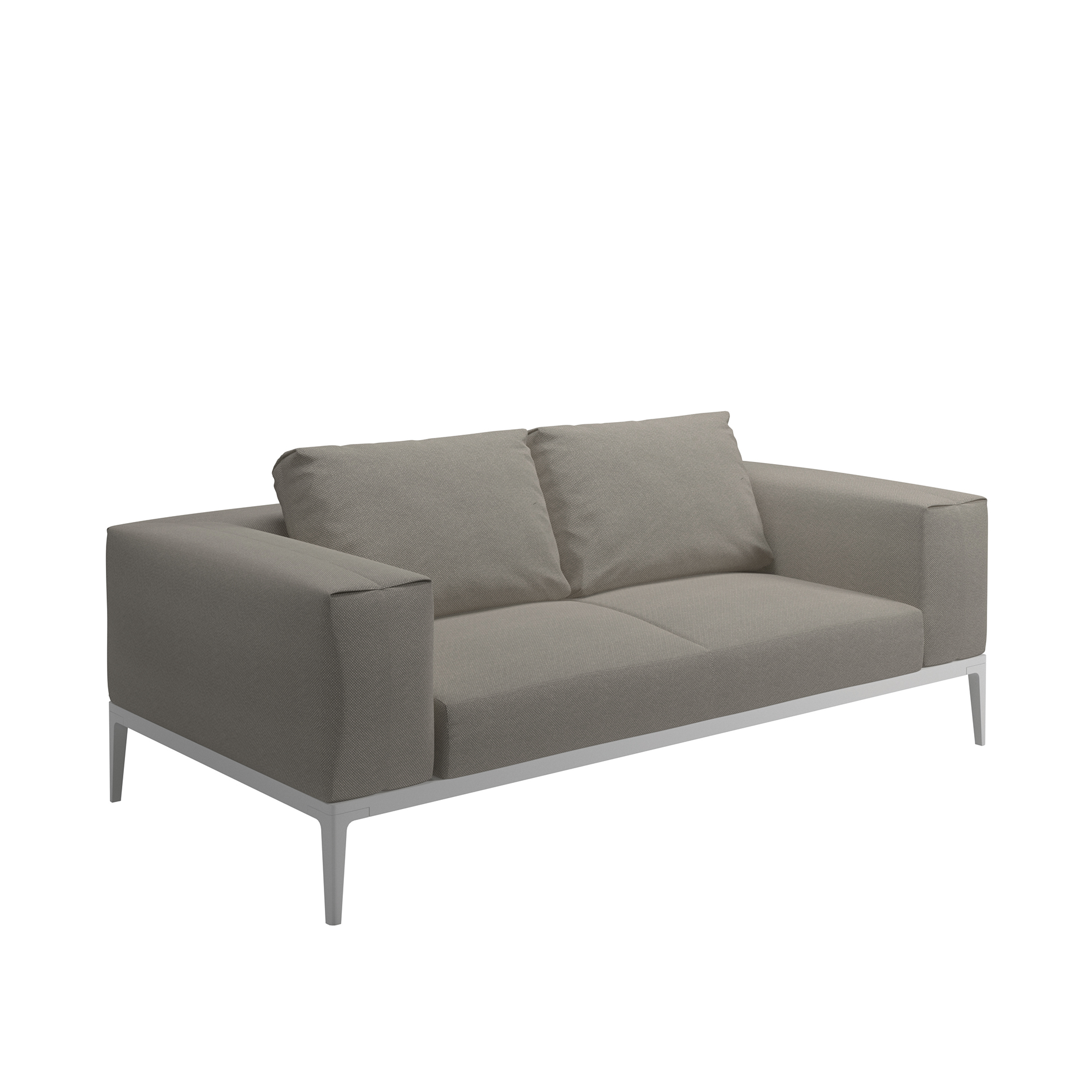 Gloster - Grid Sofa, Frame White, Kat.C Robben Grey - Soffor utomhus - Henrik Pedersen | Utemöbler - Loungemöbler - Soffor Utomhus | Möbelexperten
